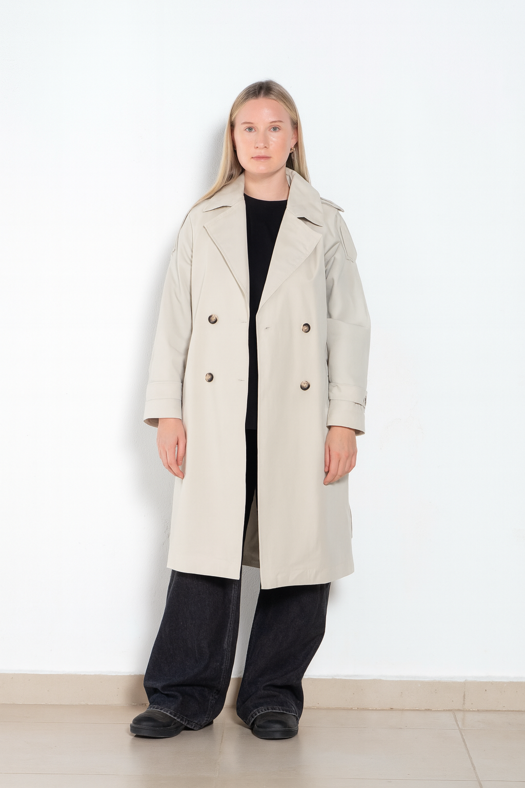 Light weight gabardine trench coat
