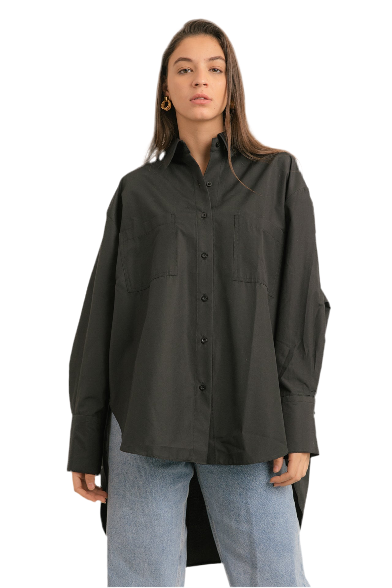 Oversized poplin shirt