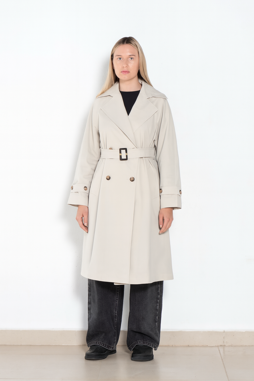 Light weight gabardine trench coat