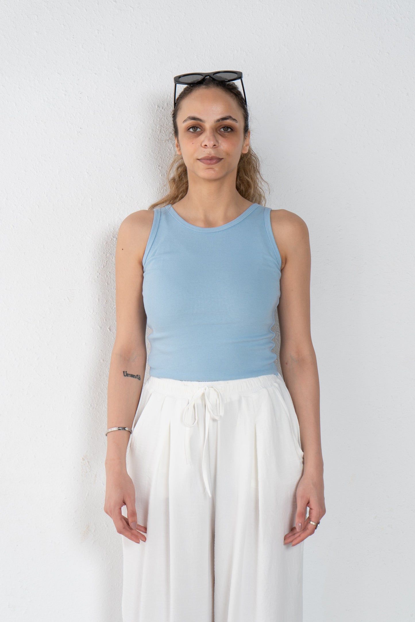 Linen pant with one front pleat
