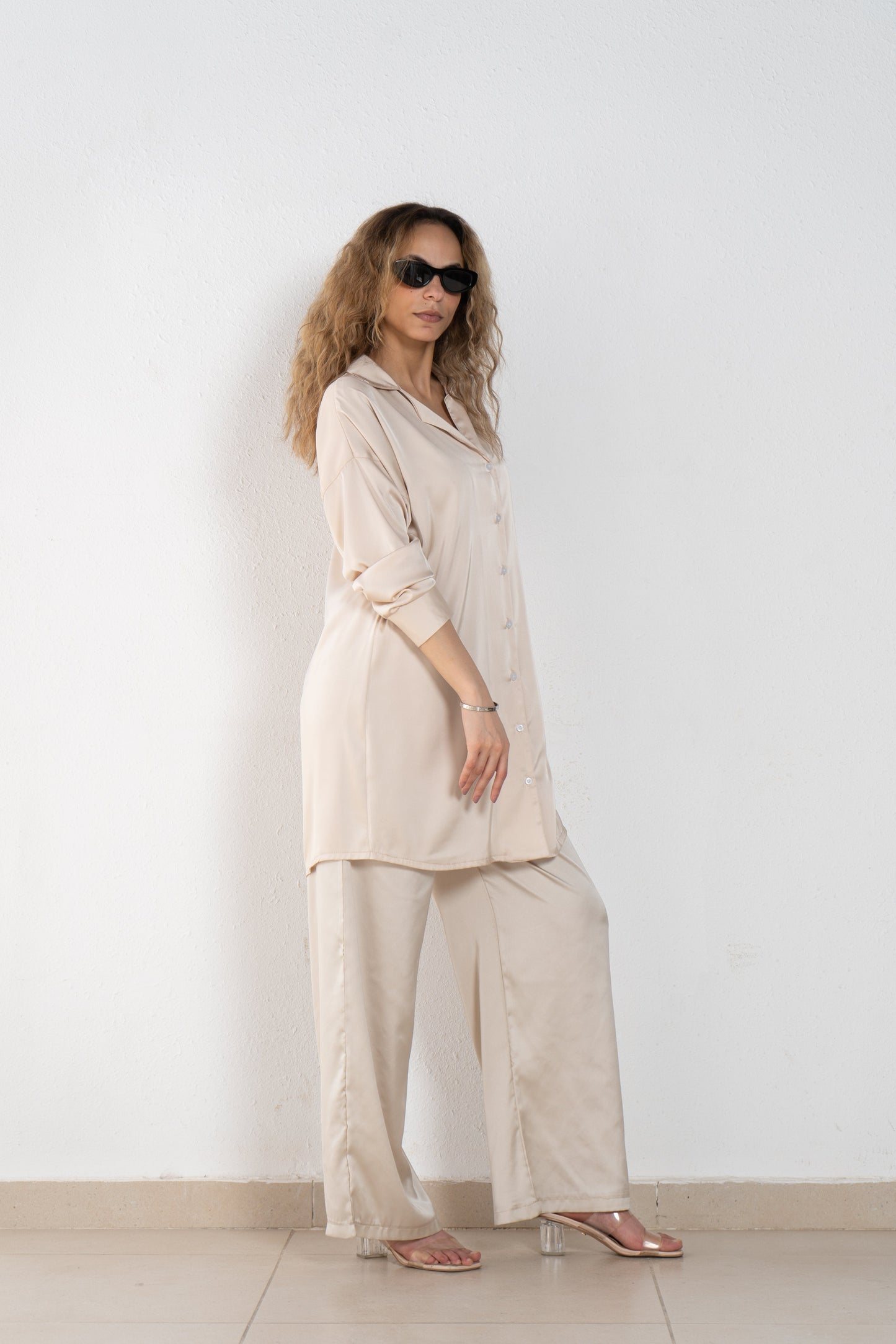 Satin safari shirt