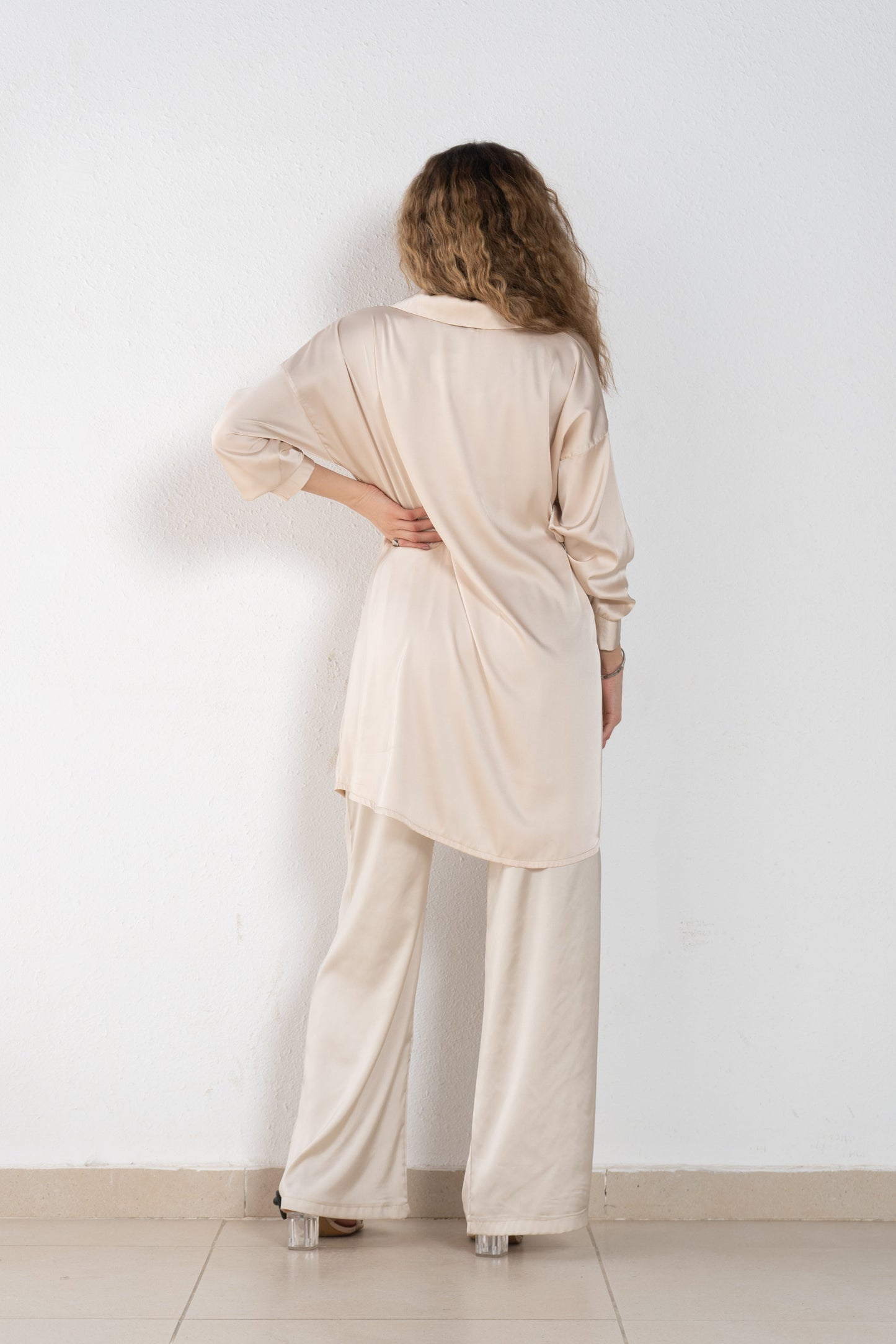 Satin safari shirt