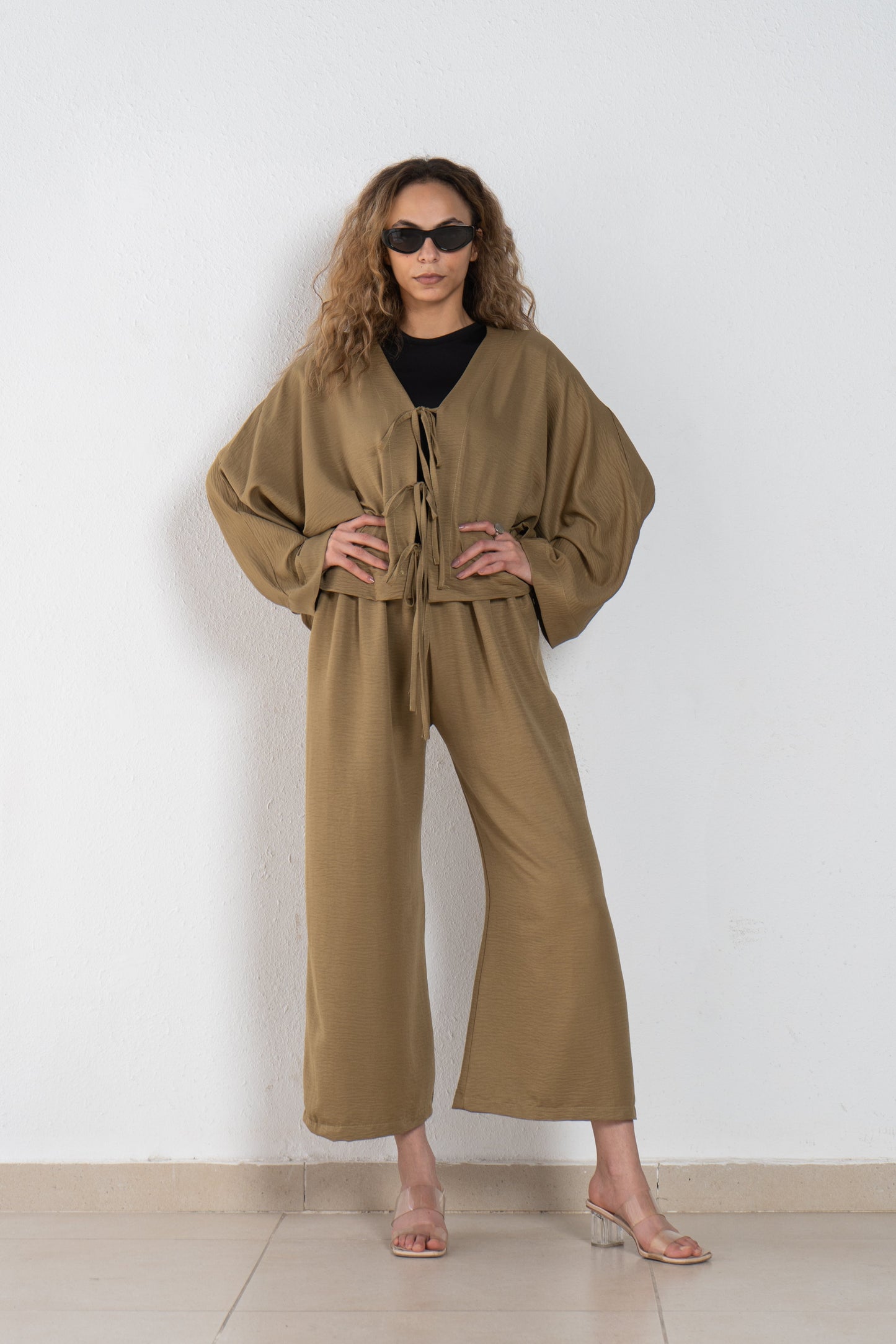 Basic linen elastic pant