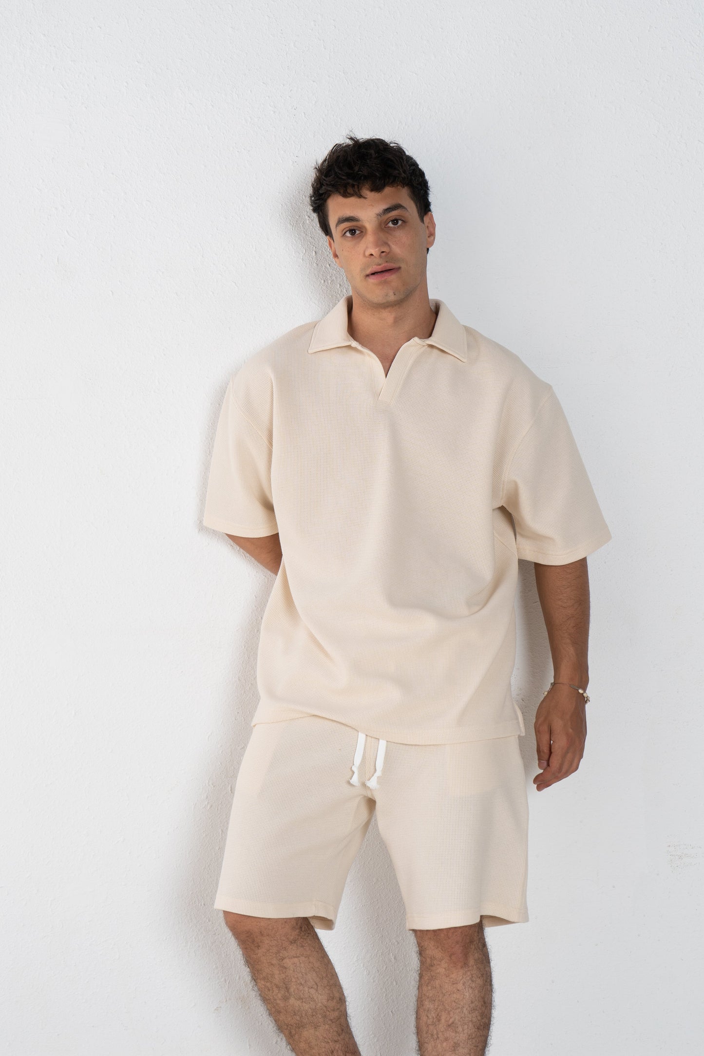 Cotton man shorts with elastic band