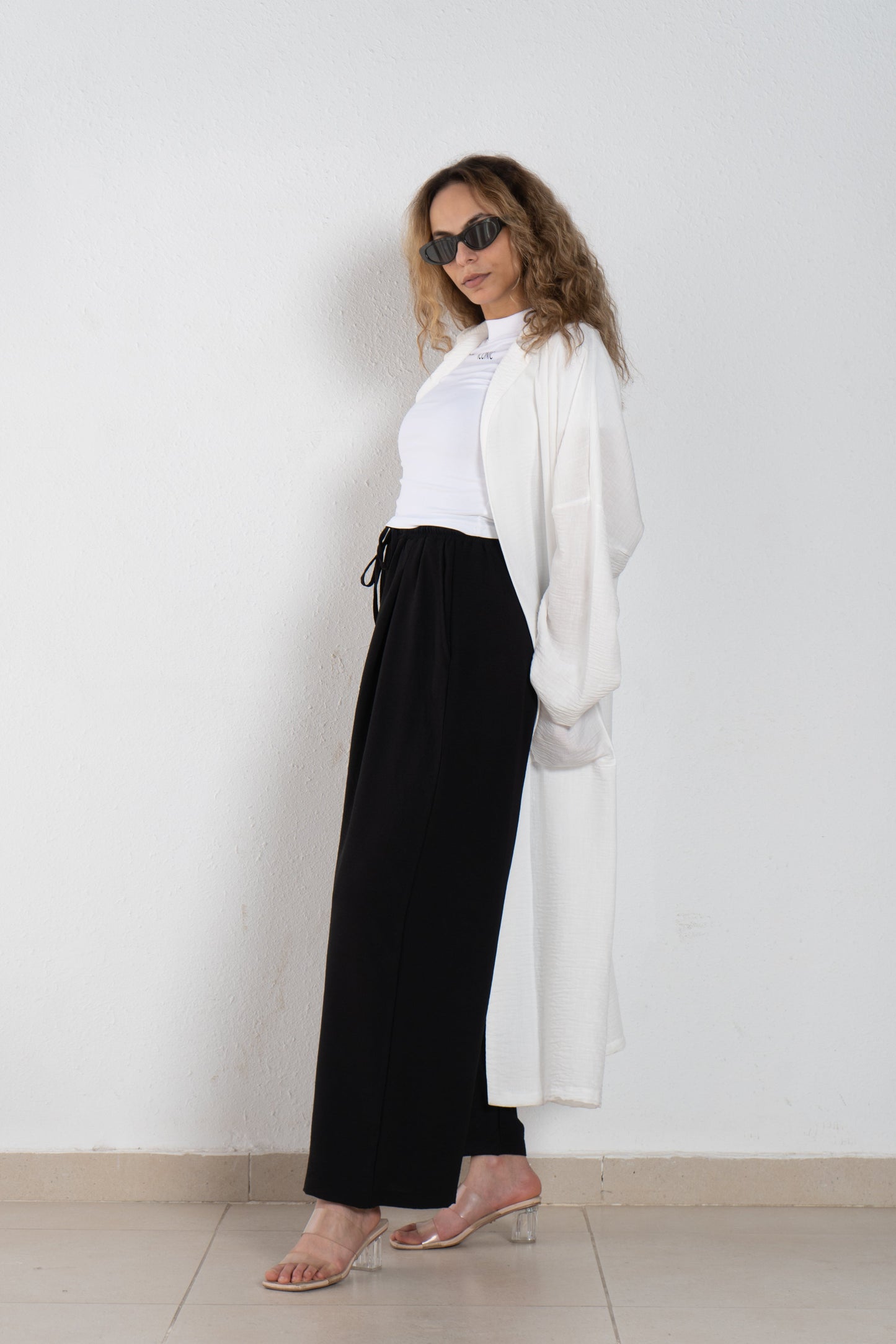 Linen long cardigan