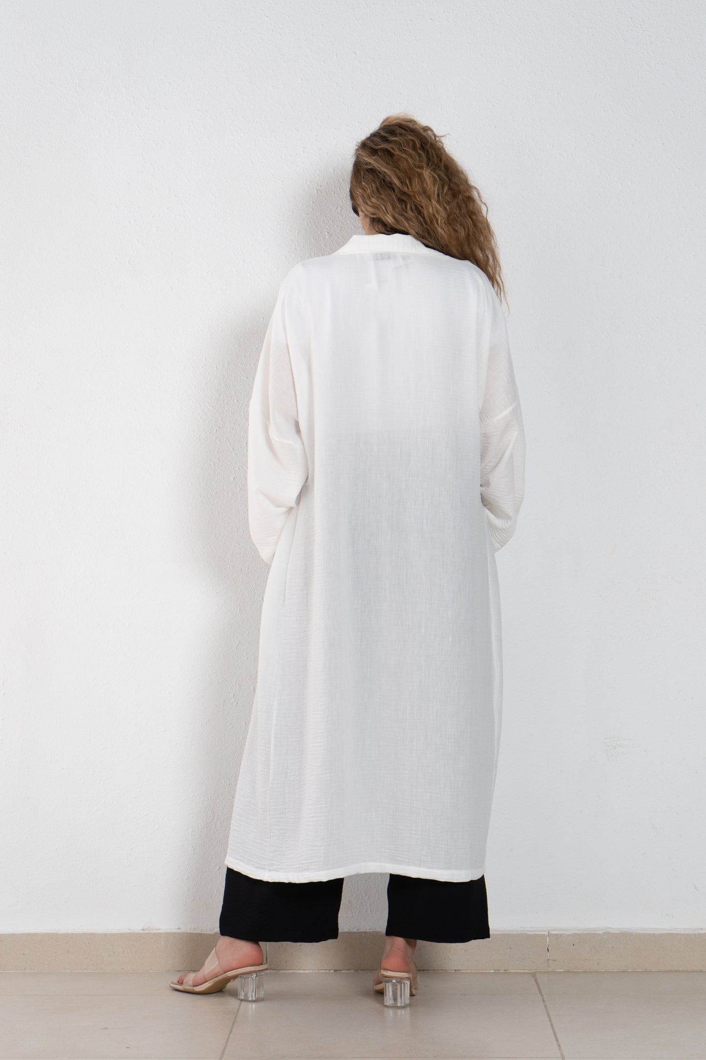 Linen long cardigan