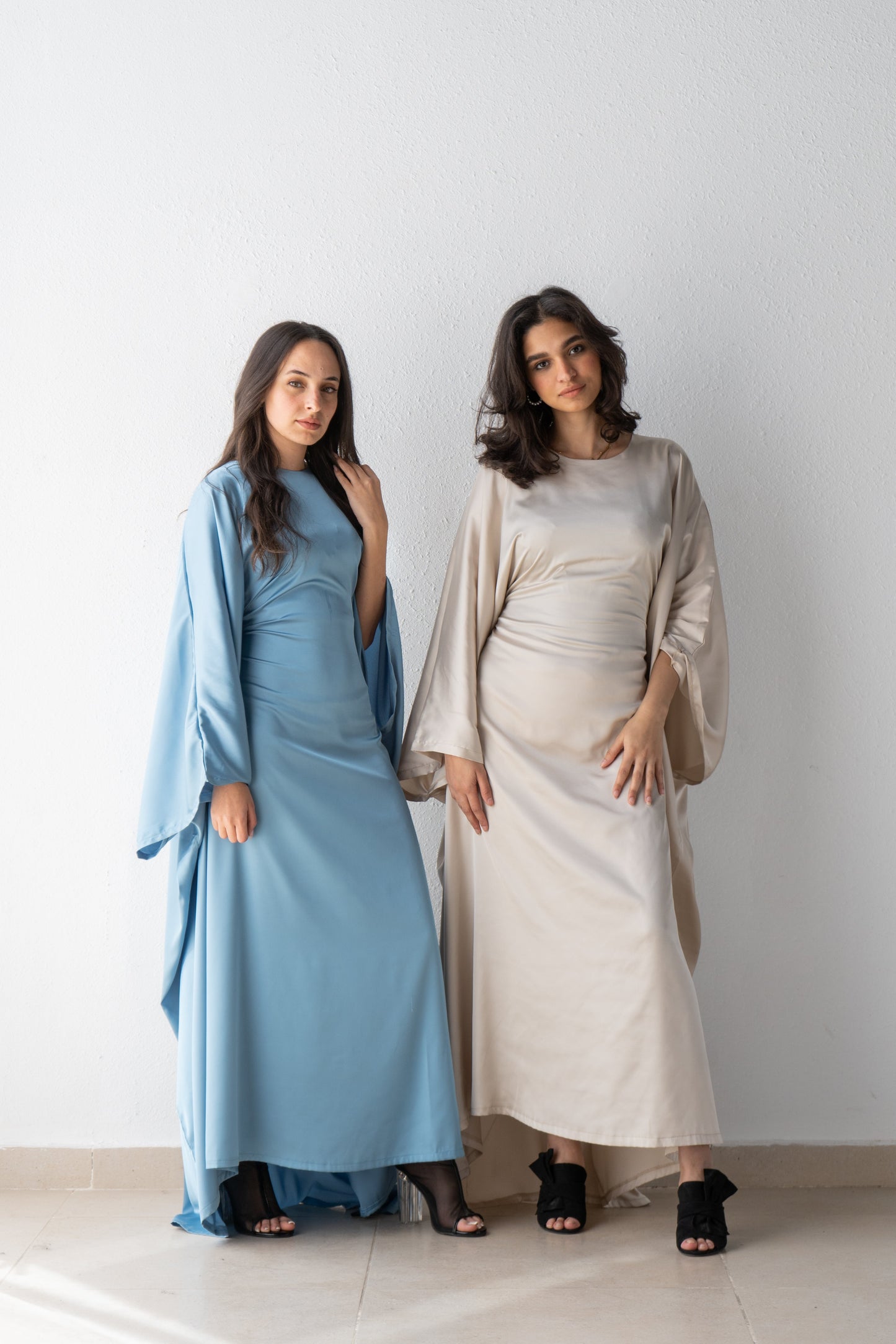Satin Abaya with inside belt