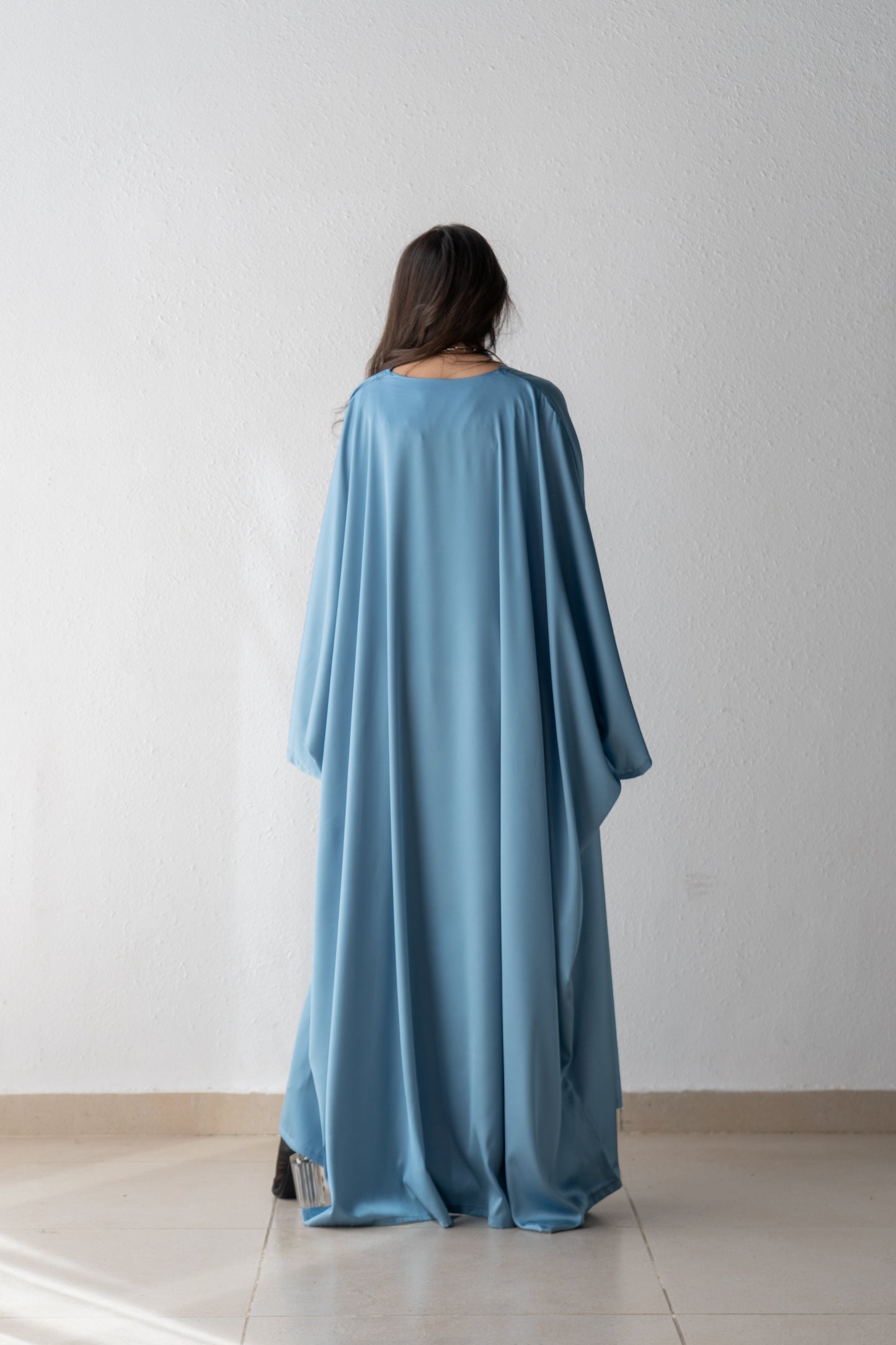 Satin Abaya with inside belt