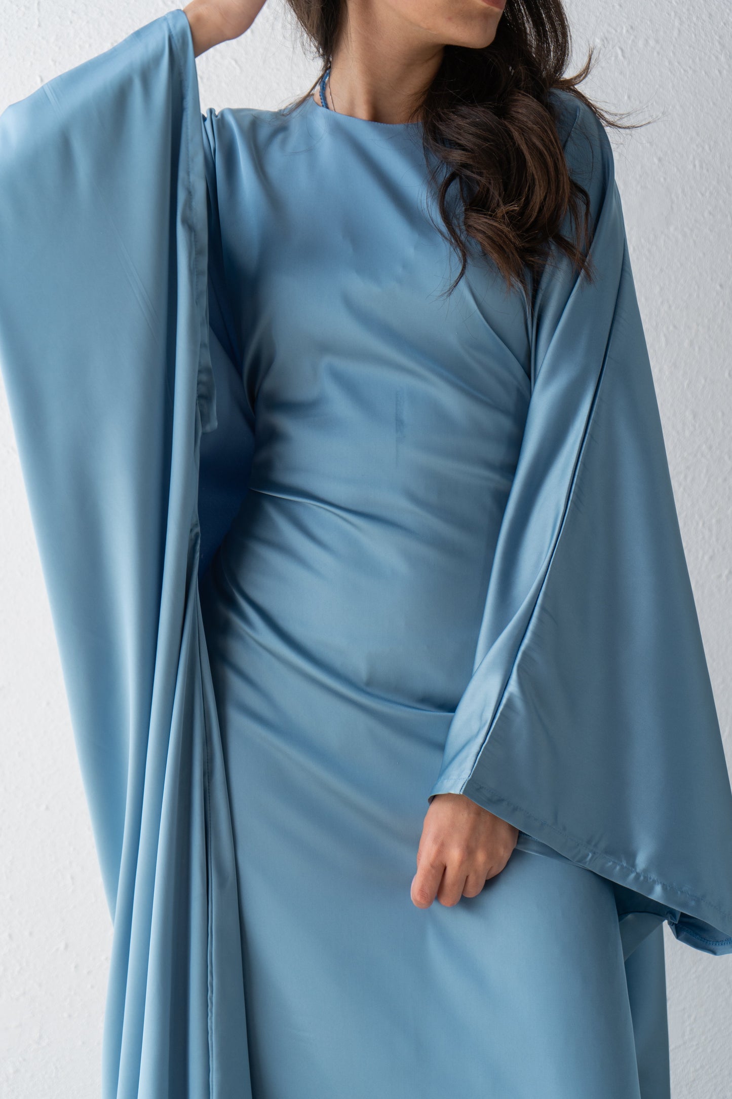 Satin Abaya with inside belt