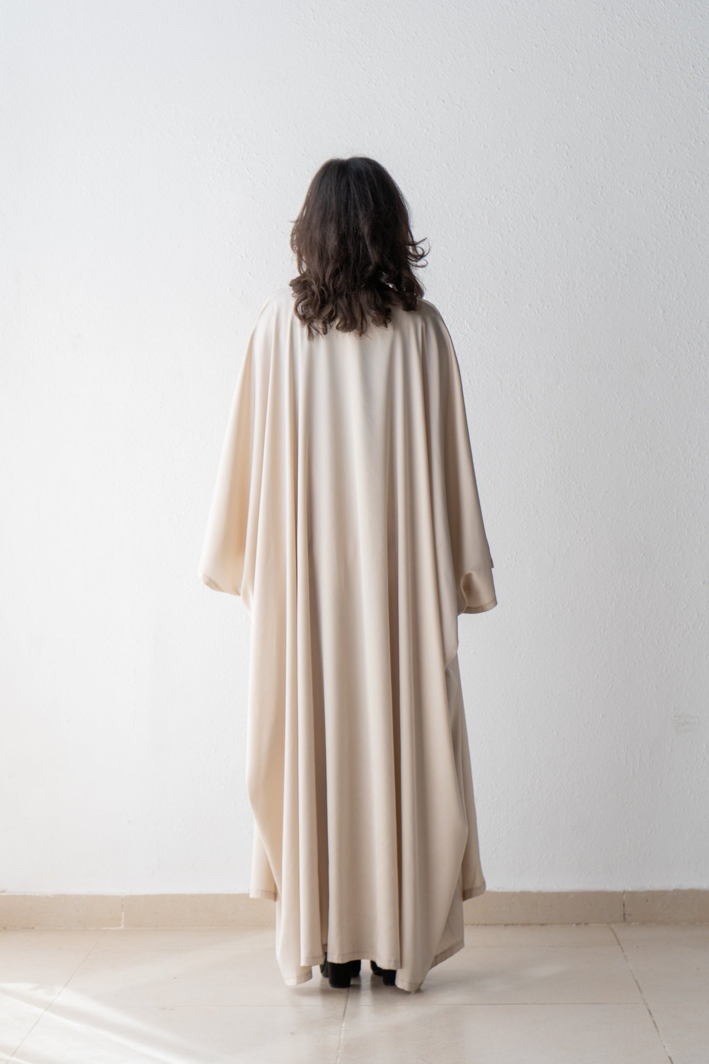 Satin Abaya with inside belt