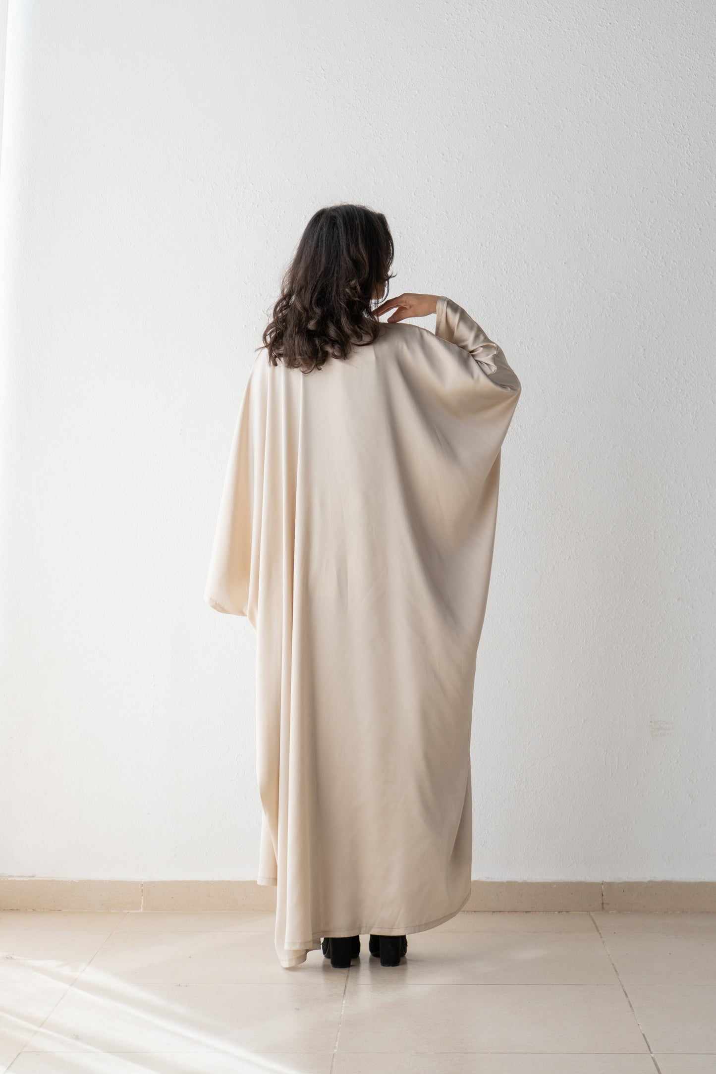 Satin Abaya with inside belt