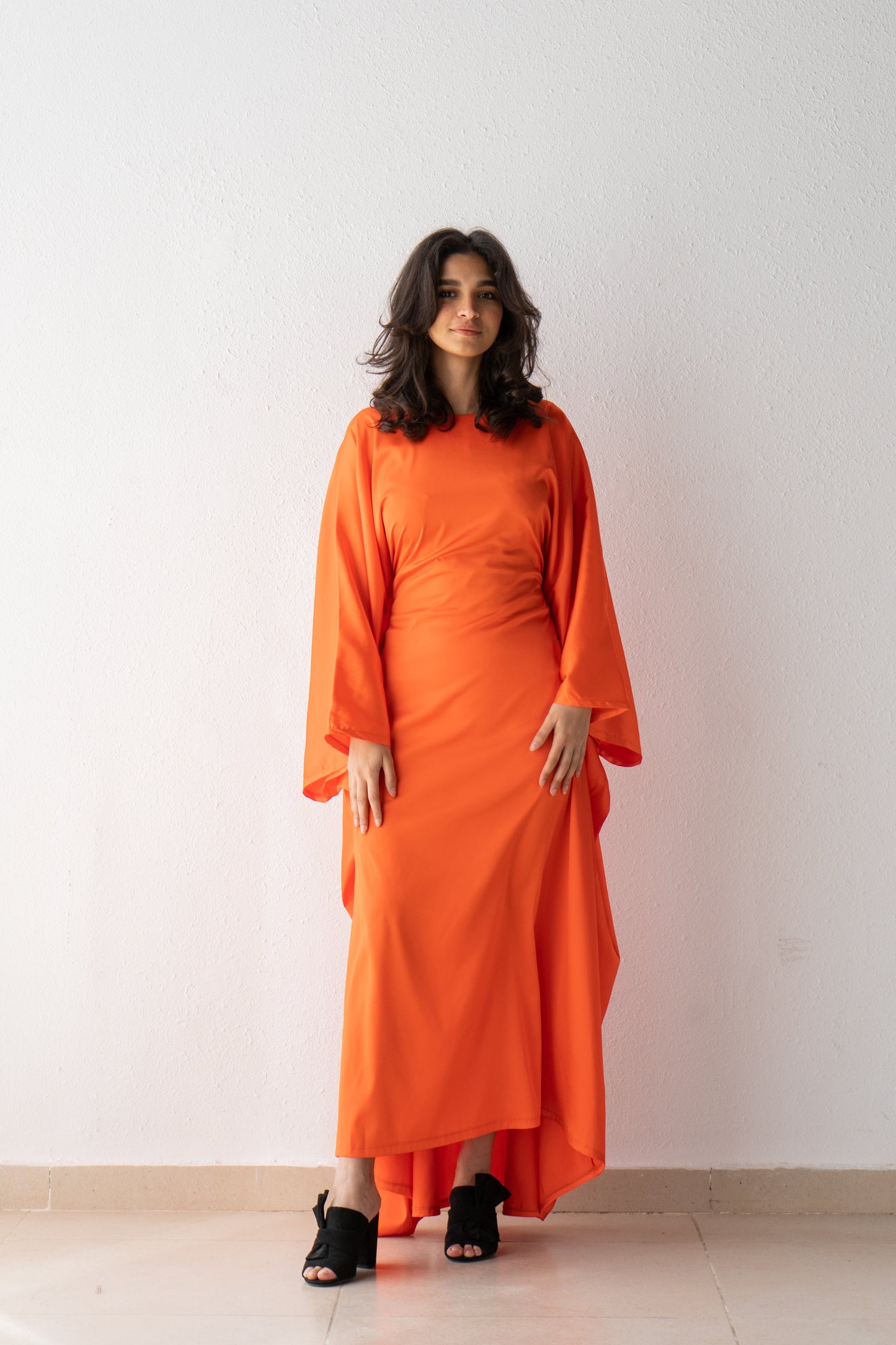 Satin Abaya with inside belt