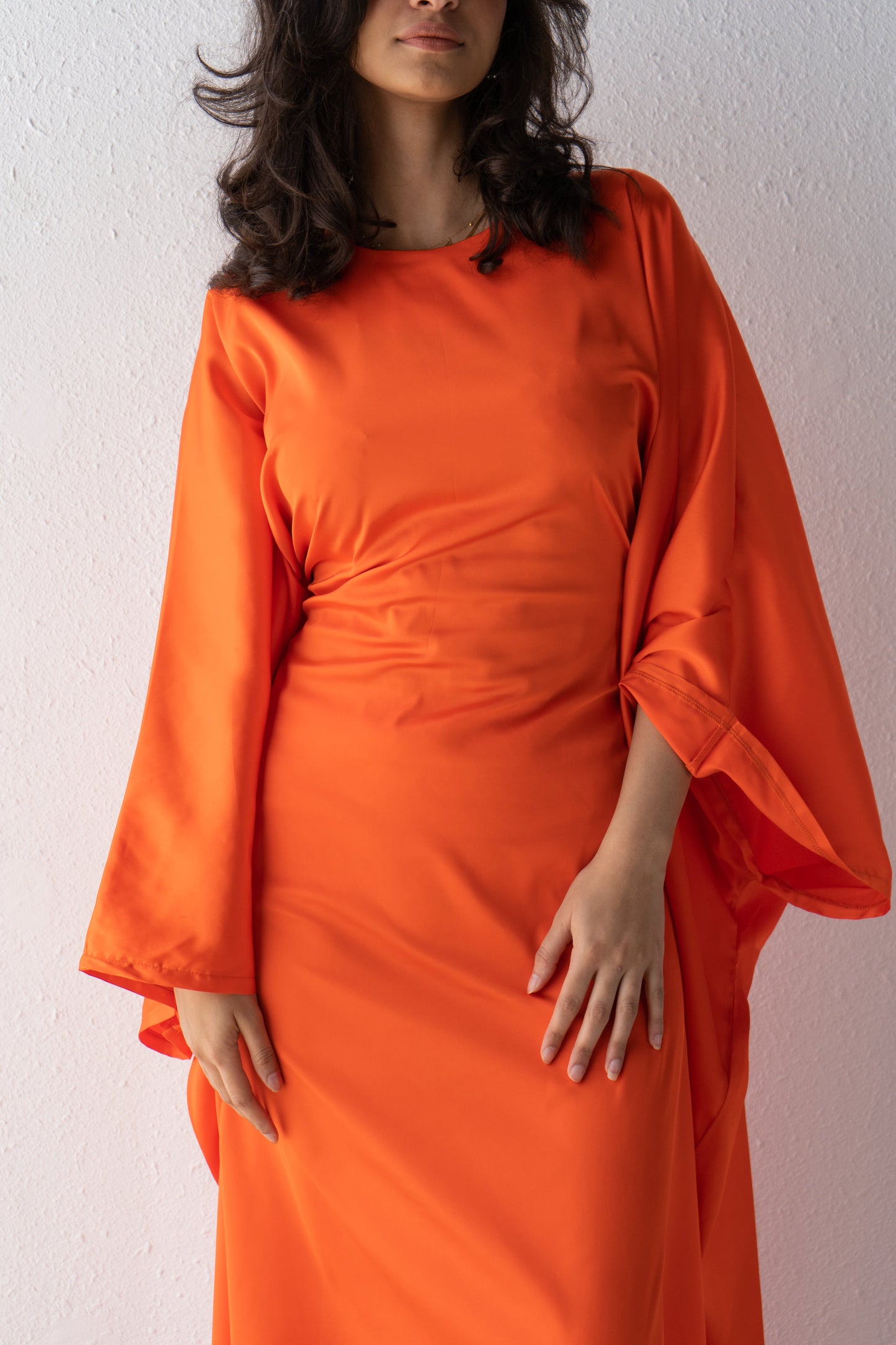 Satin Abaya with inside belt