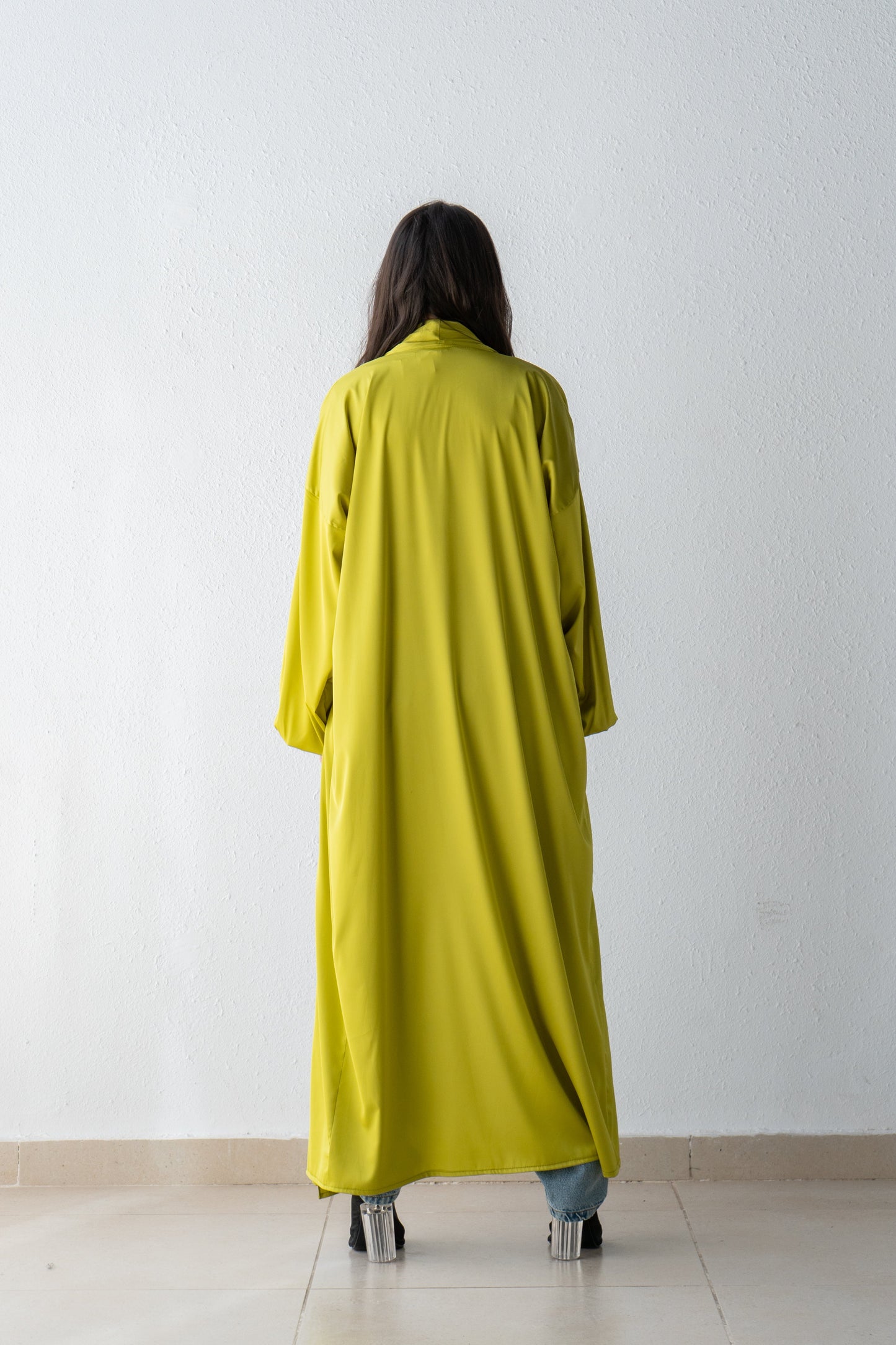 Satin Kimono with draped collar