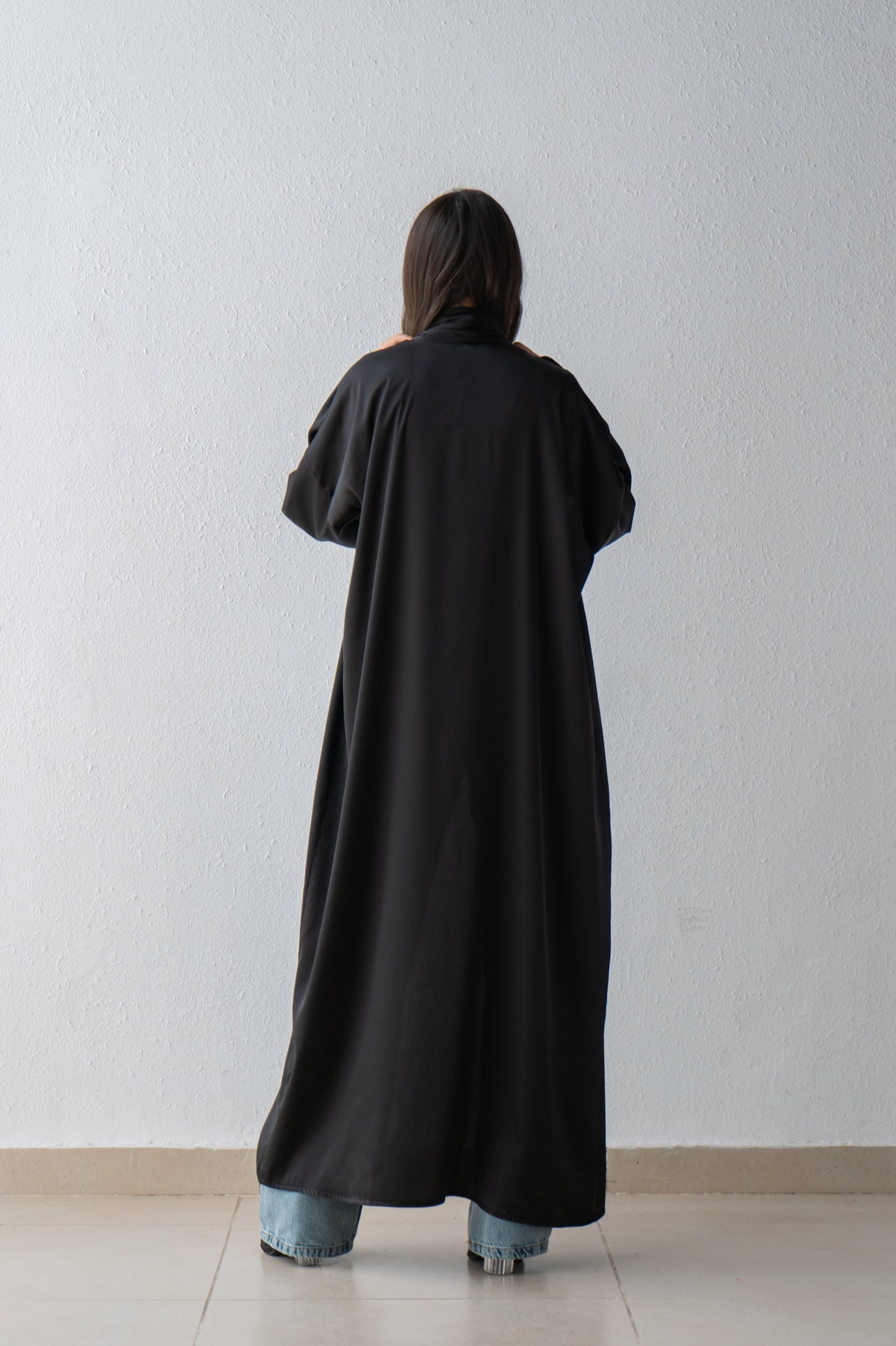 Satin Kimono with draped collar