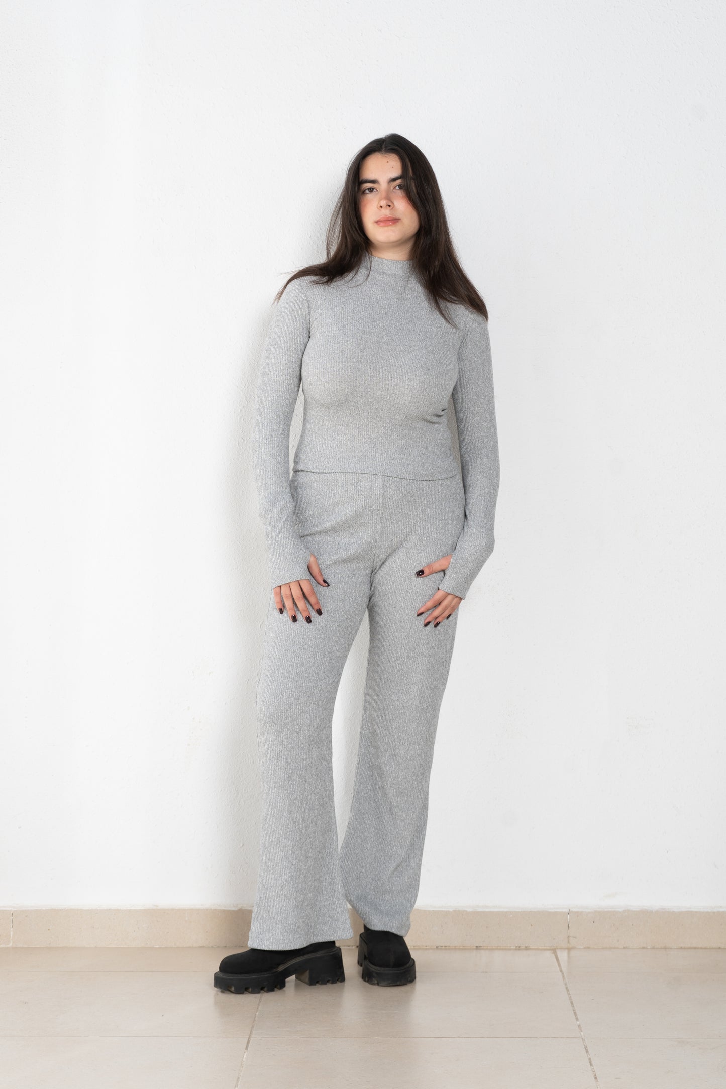 knitted half collar top