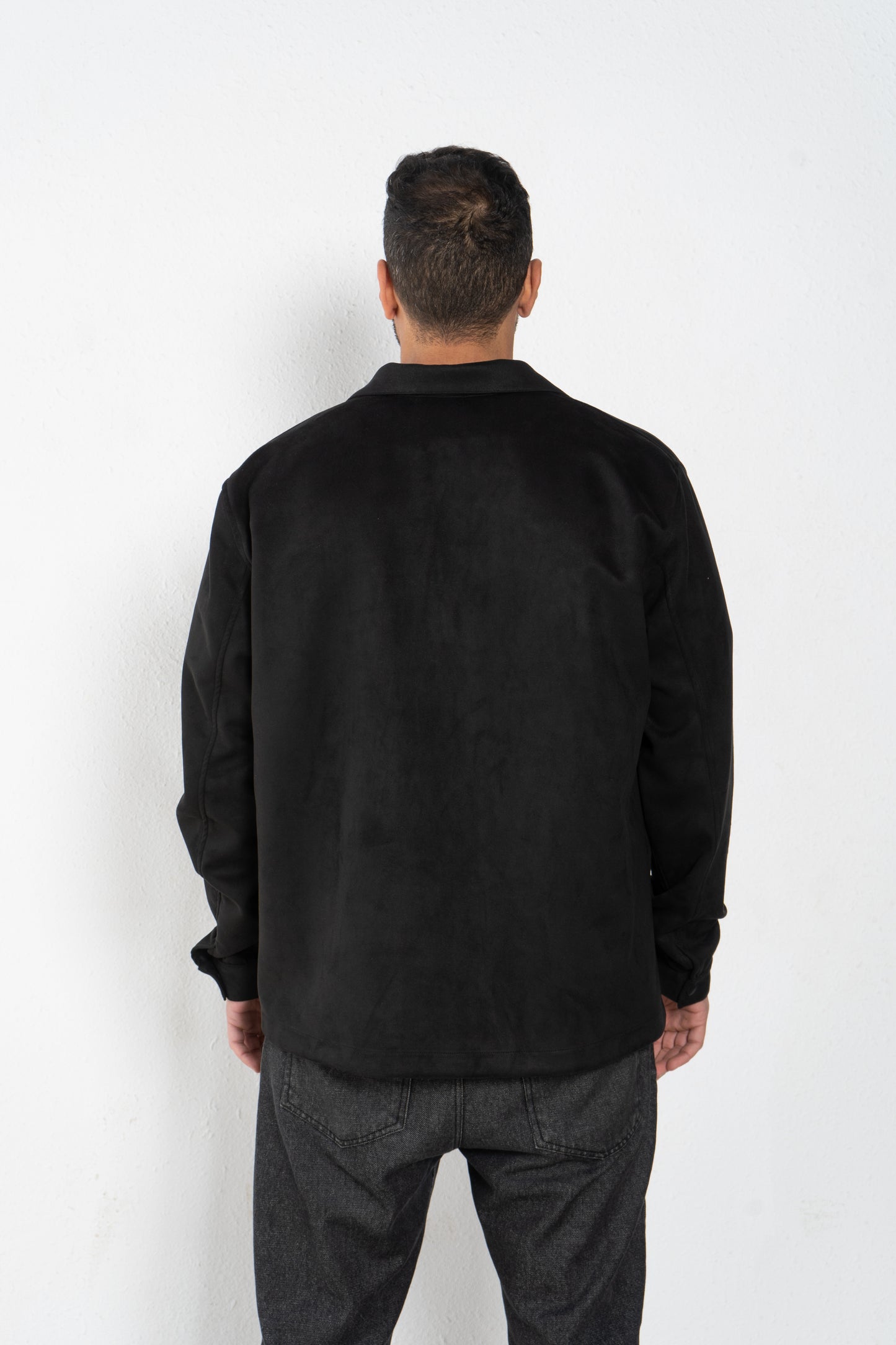 Suede Shirt jacket with front pockets