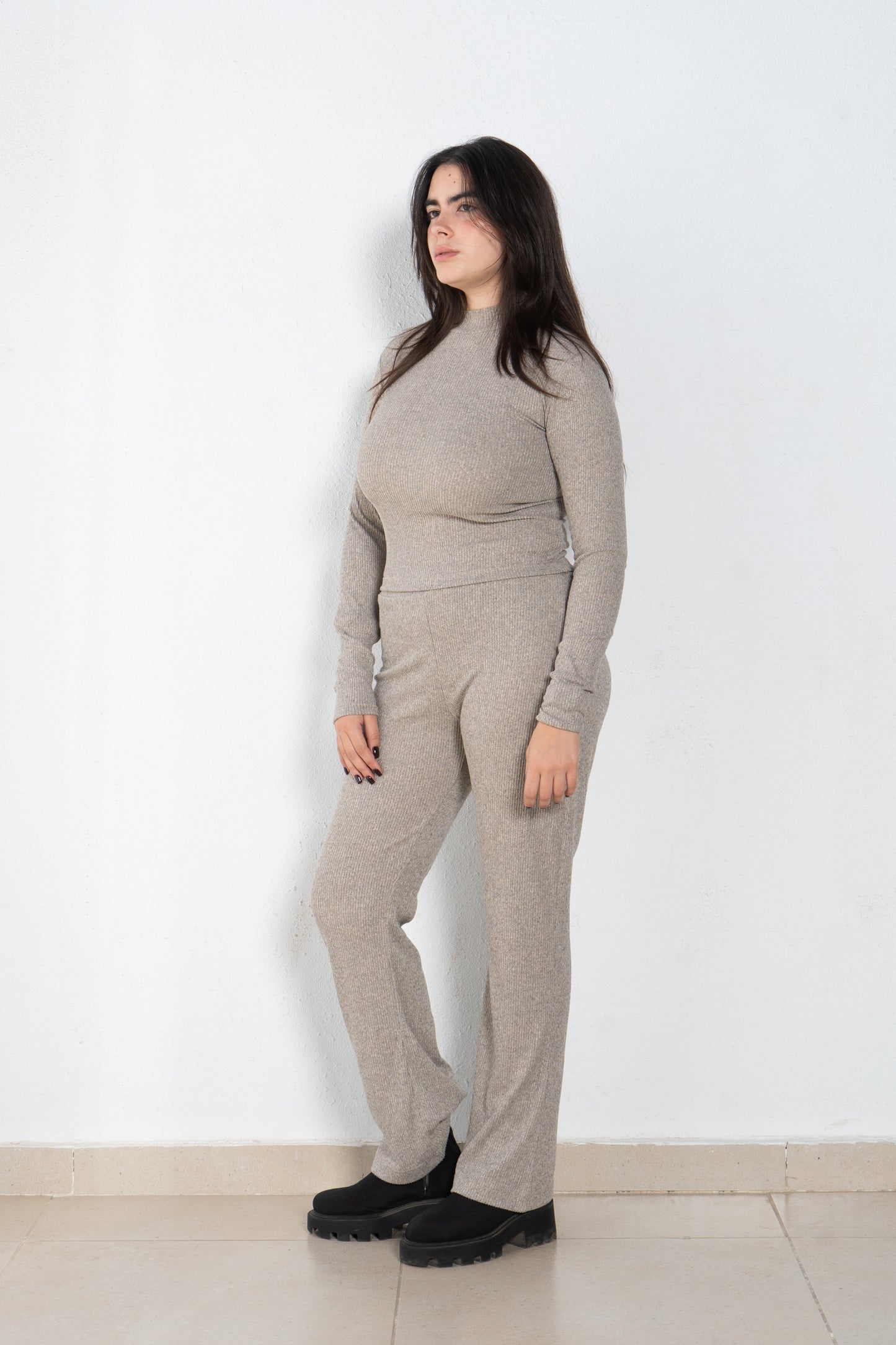 knitted half collar top