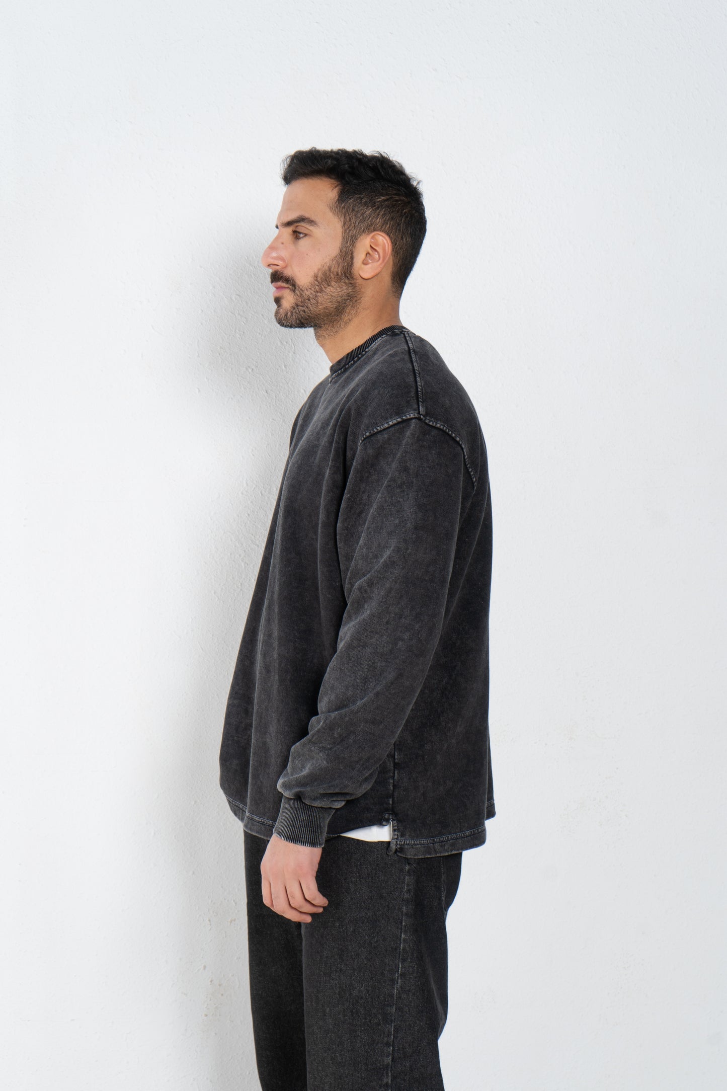 Long sleeves washed t shirt