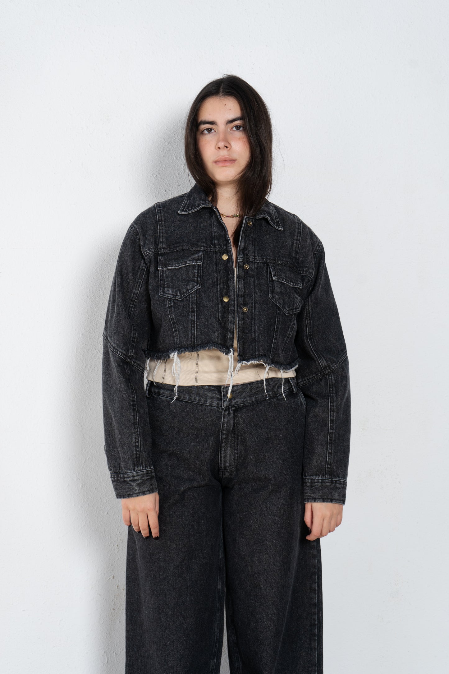 cropped jeans jacket