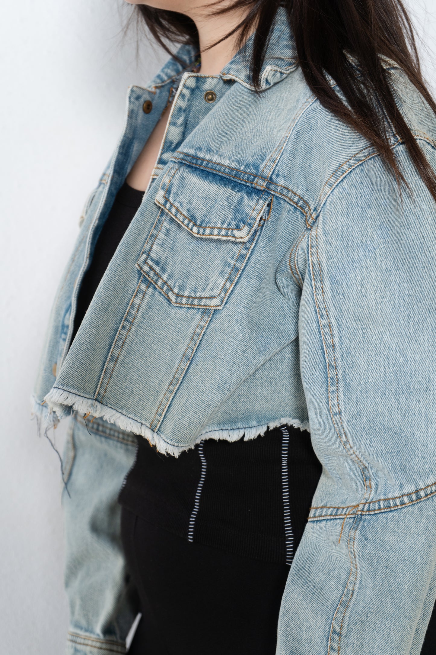 cropped jeans jacket