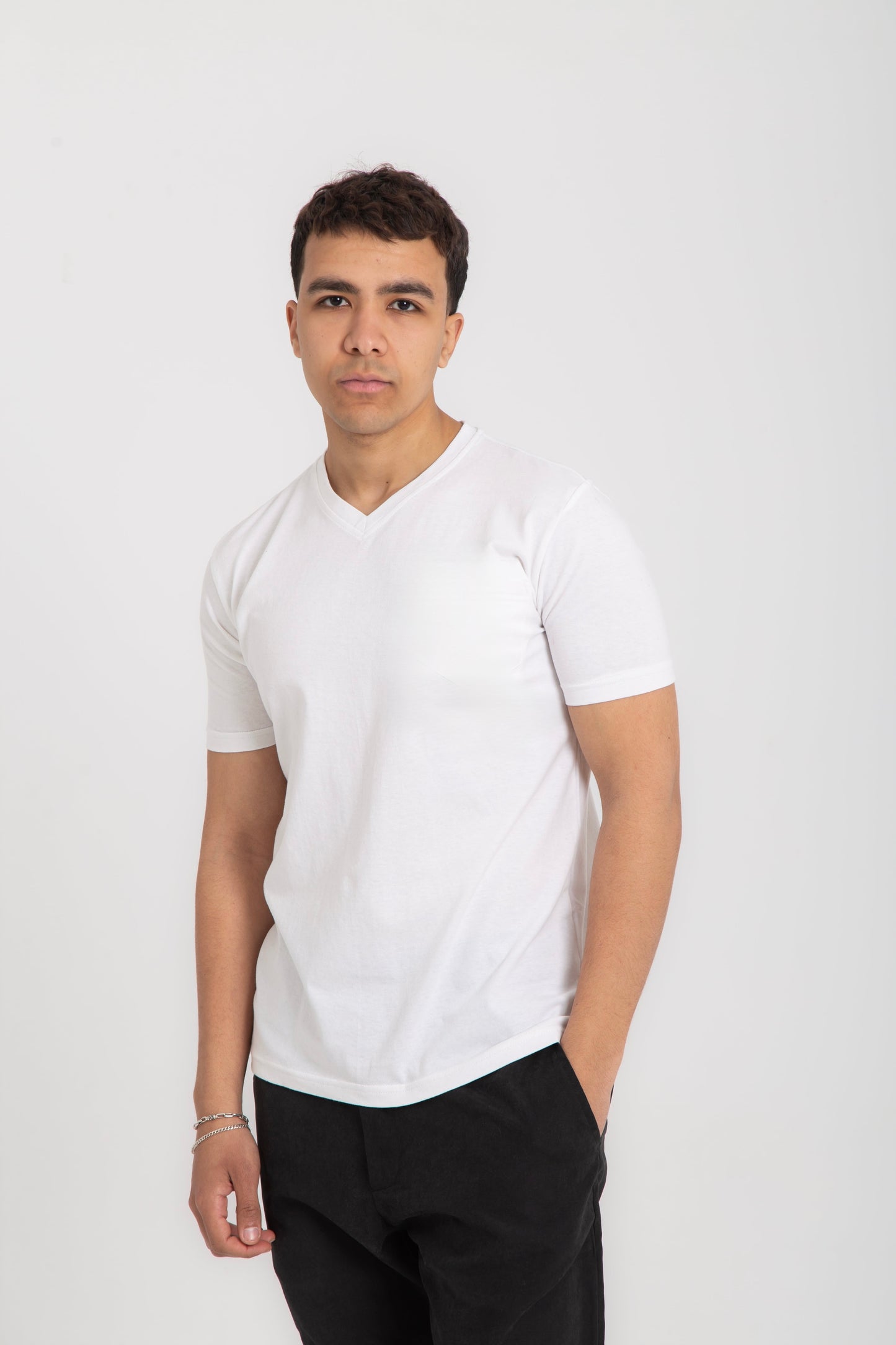 Basic cotton V neck T- shirt