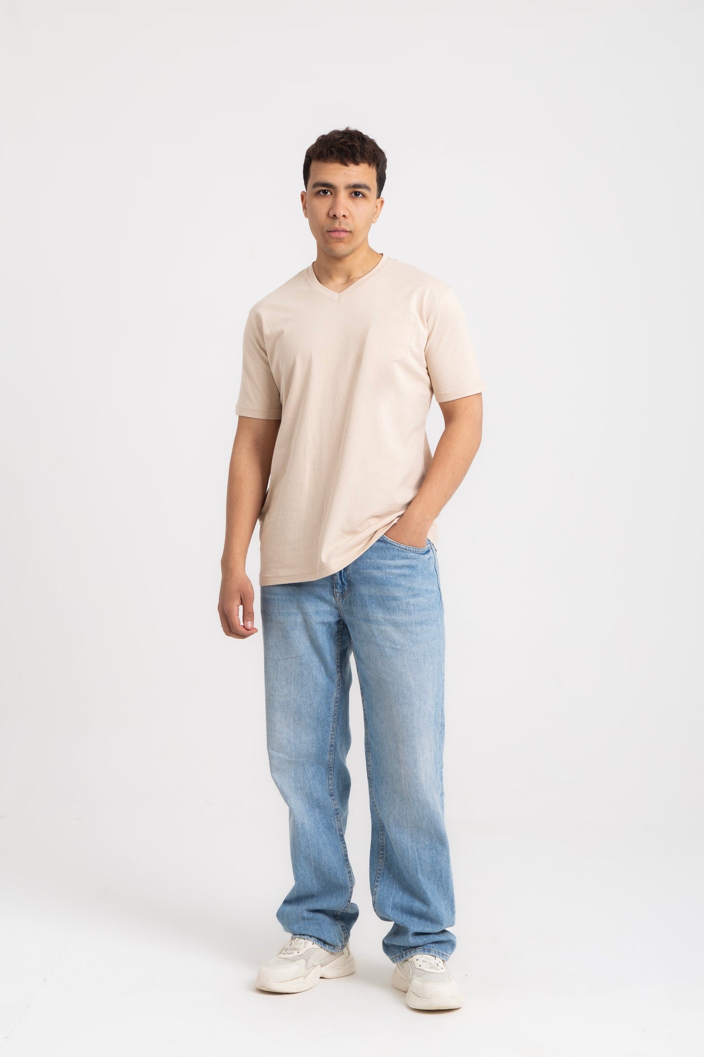 Basic cotton V neck T- shirt