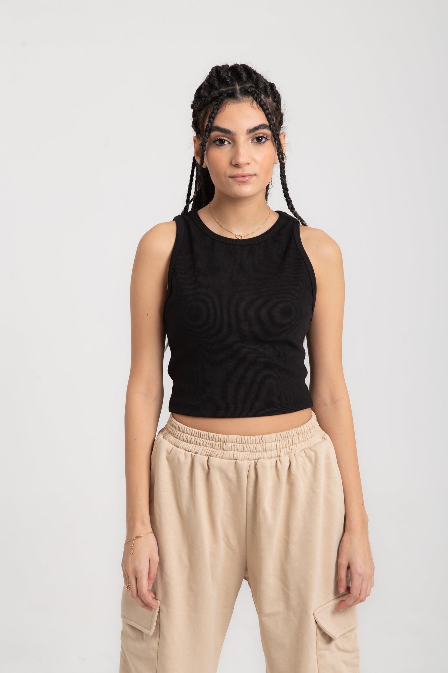 Basic cotton cropped top