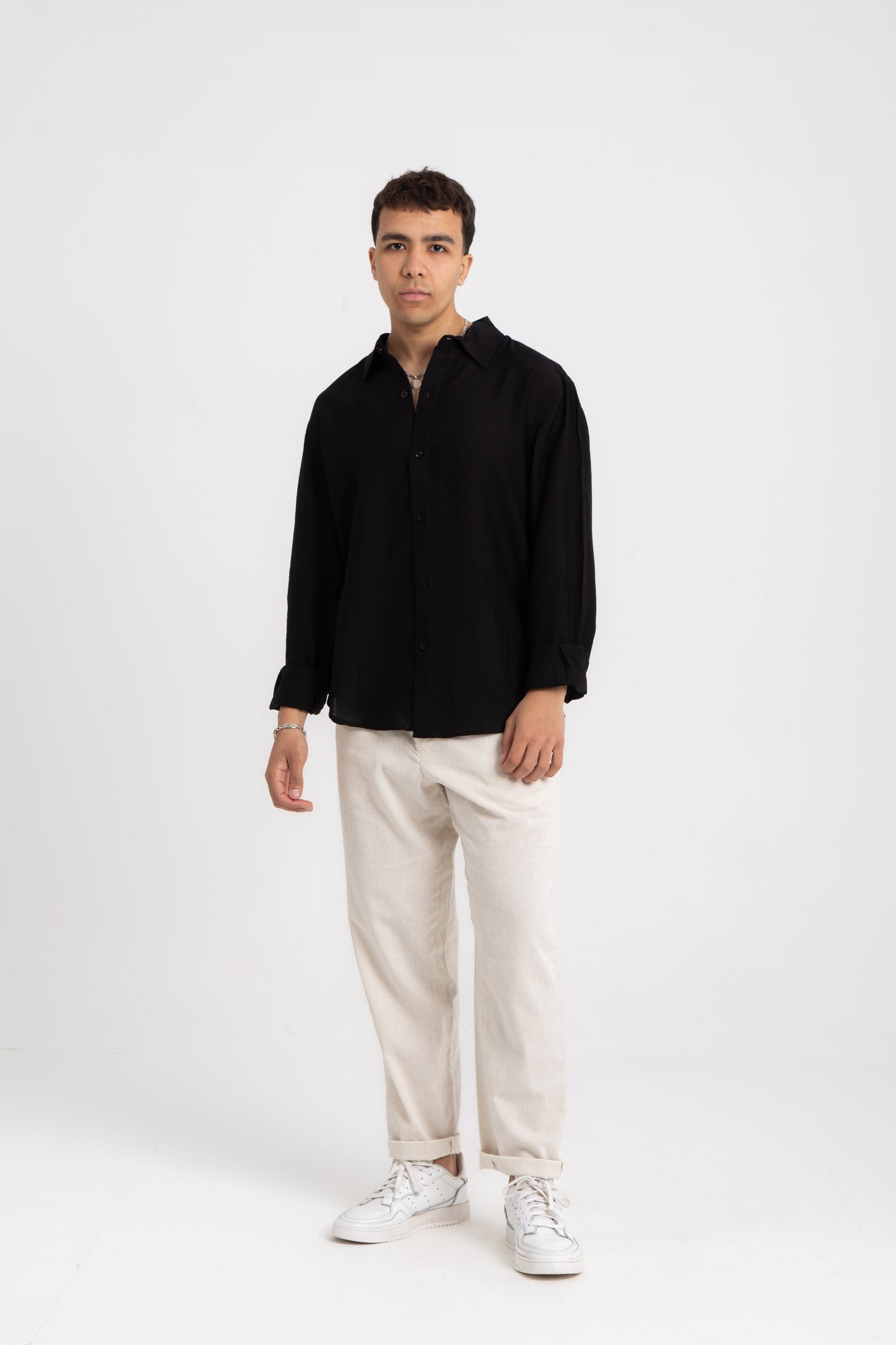 Long sleeves casual light cotton shirt