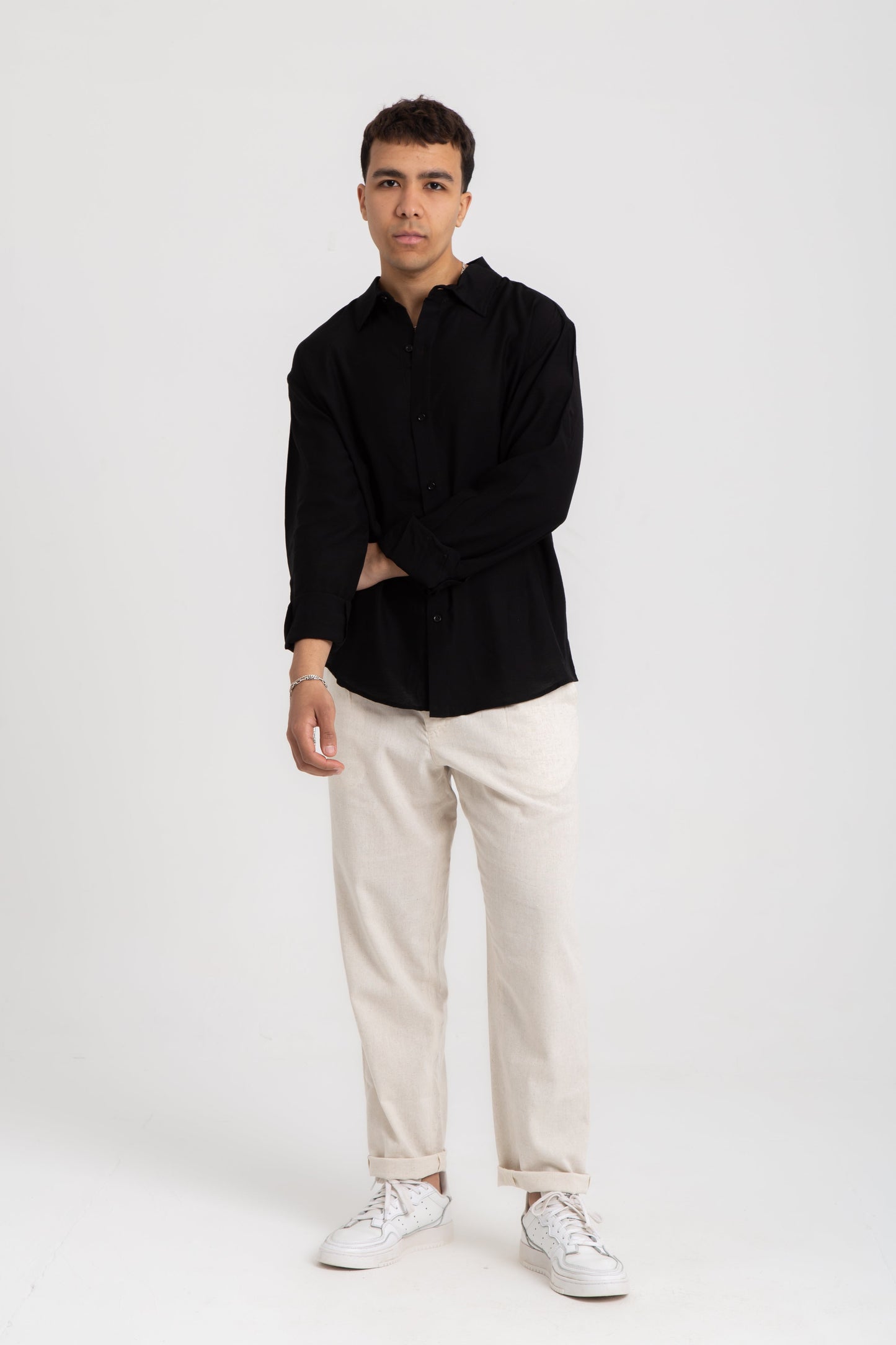 Long sleeves casual light cotton shirt