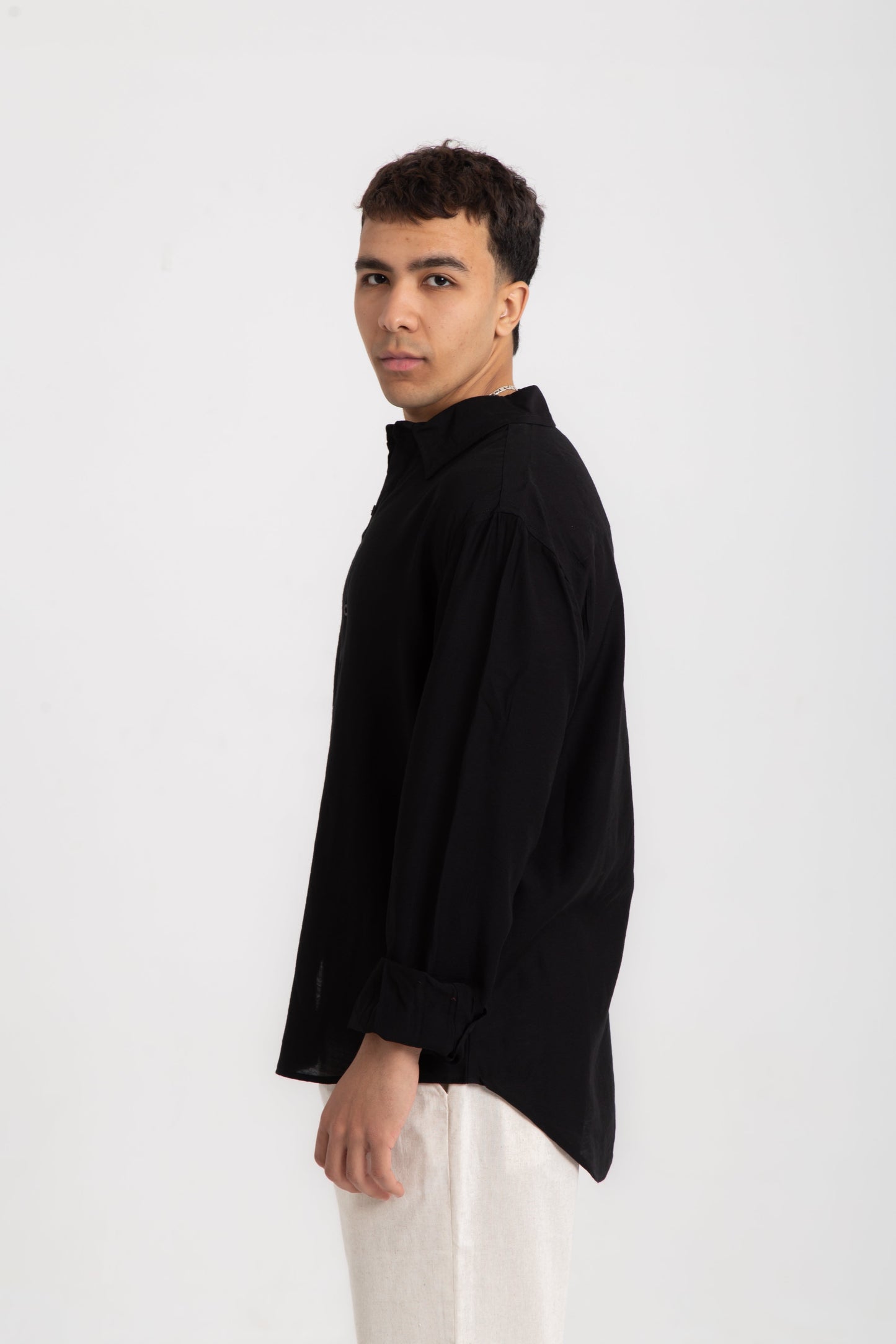 Long sleeves casual light cotton shirt