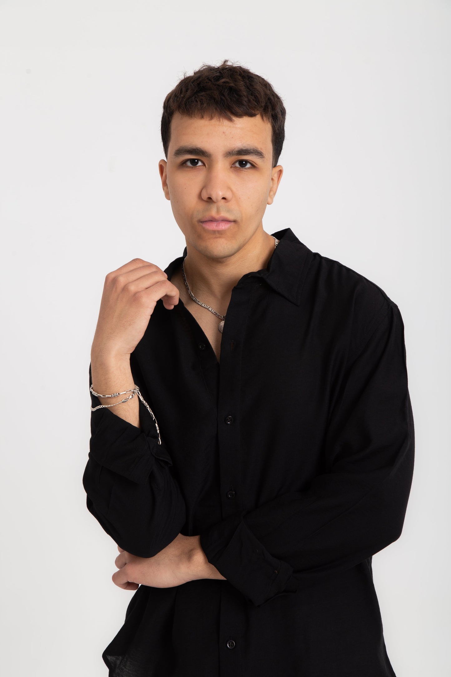 Long sleeves casual light cotton shirt