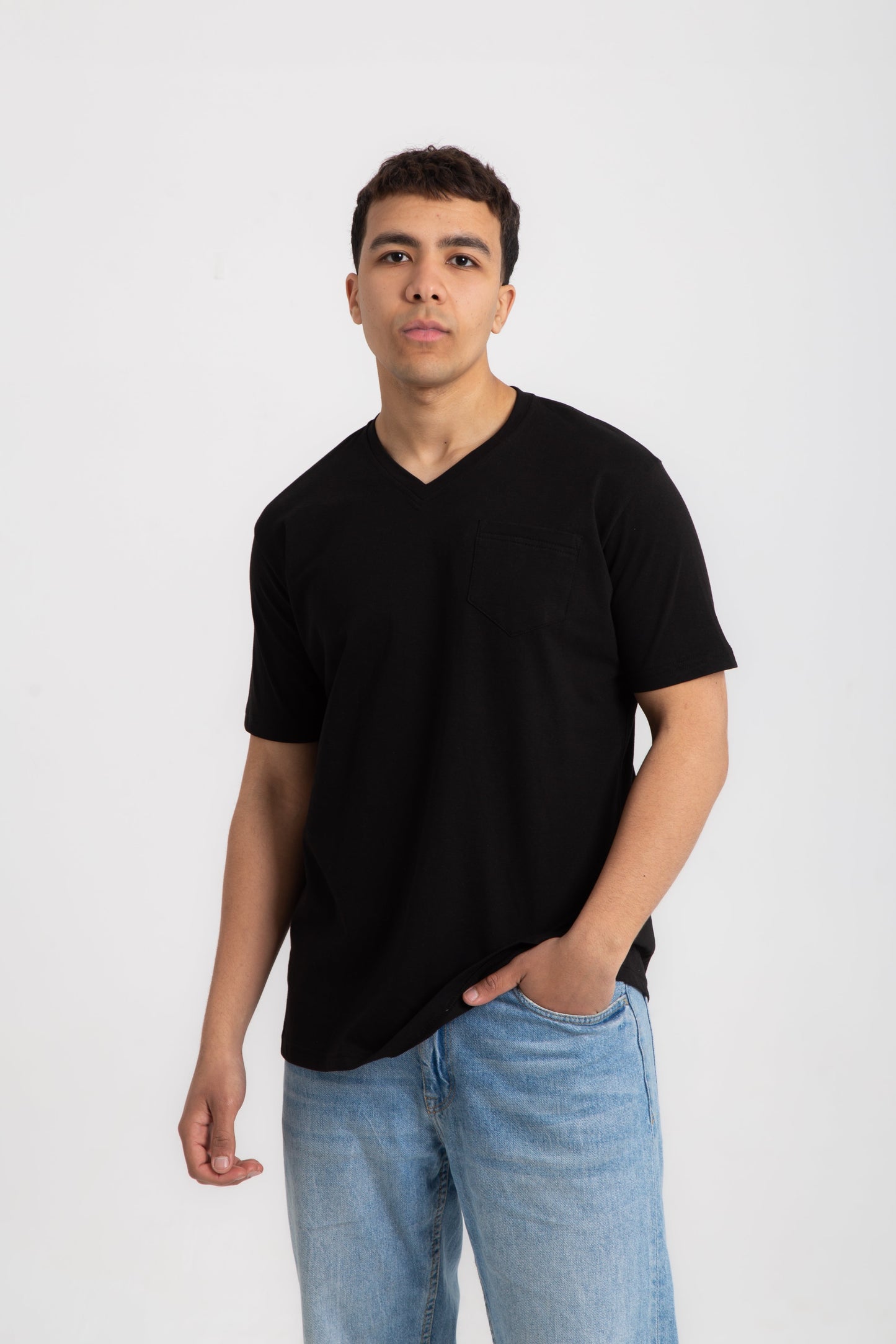 Basic cotton V neck T- shirt