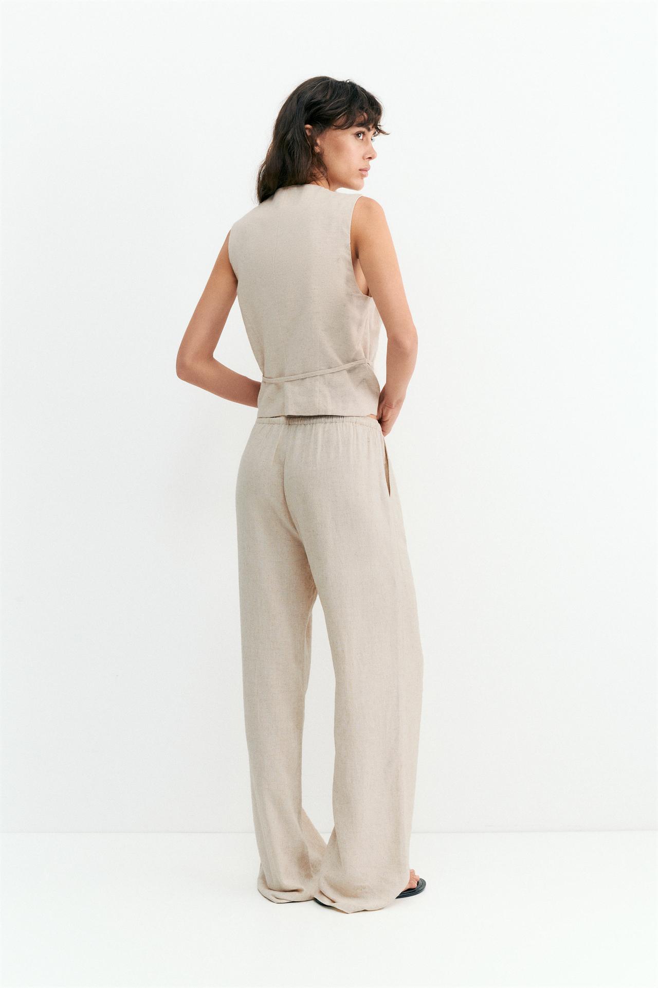 Wide leg linen pants