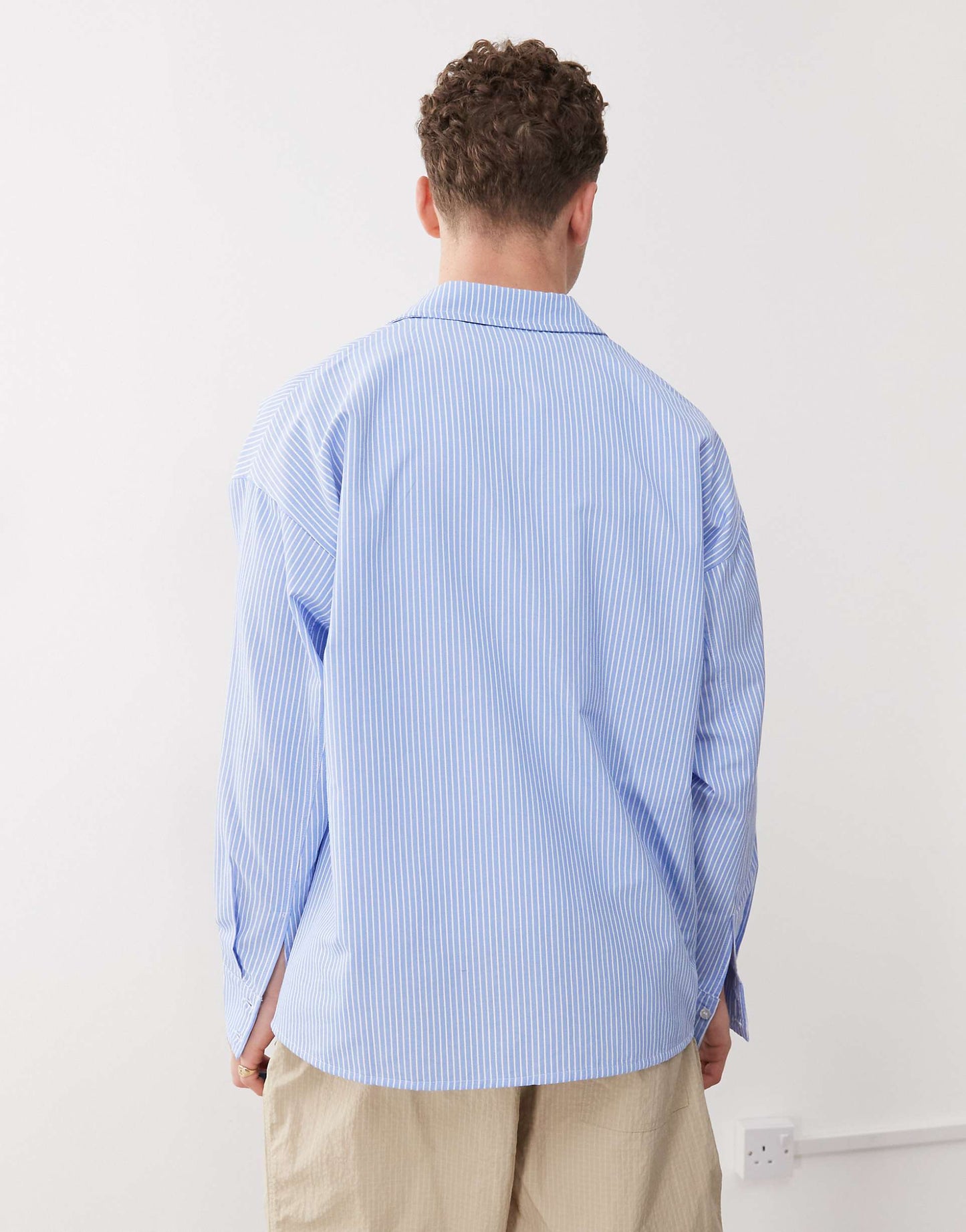 Stripped boxy long sleeves shirt