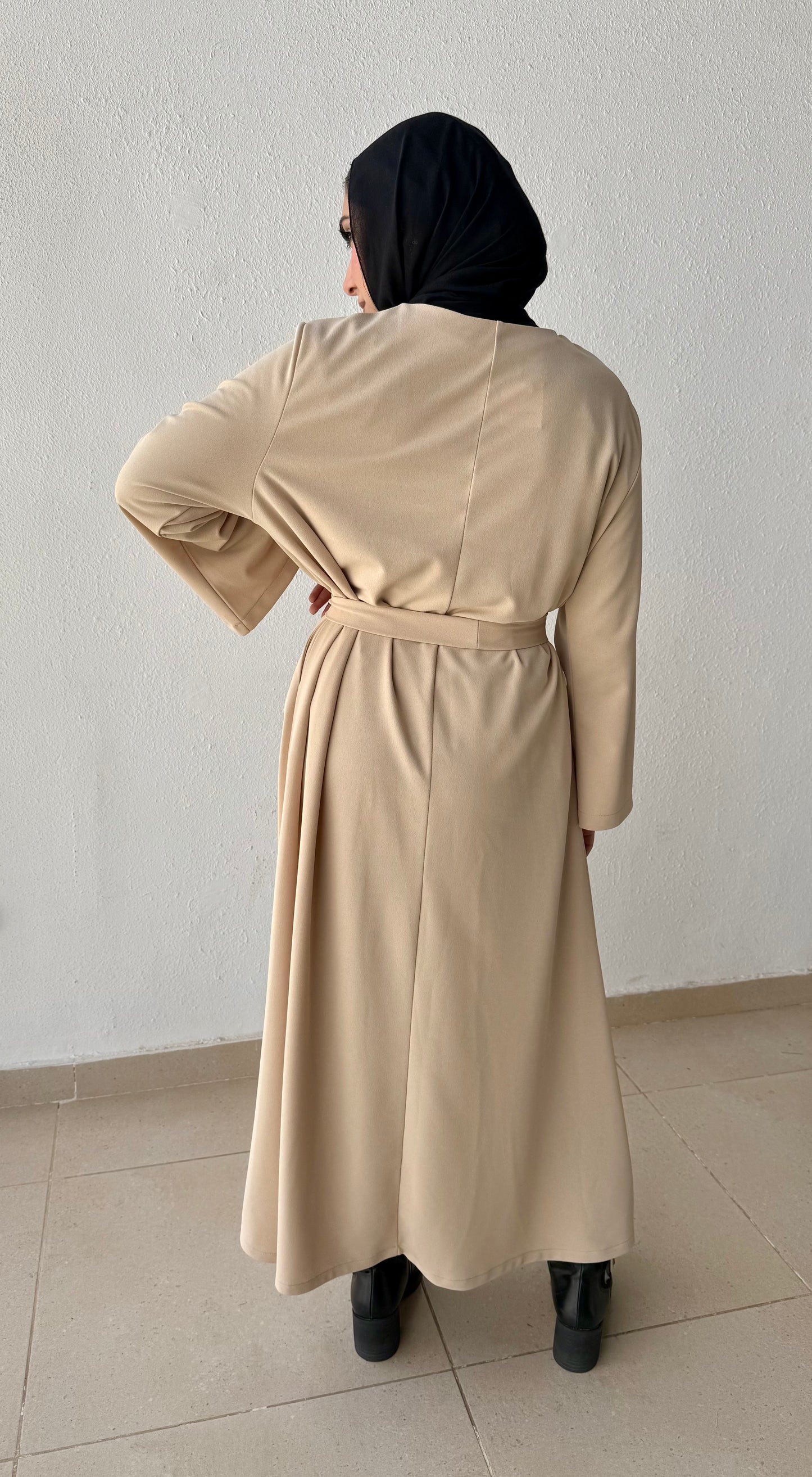 Modest dress with belt