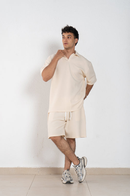 Cotton oversized polo t shirt