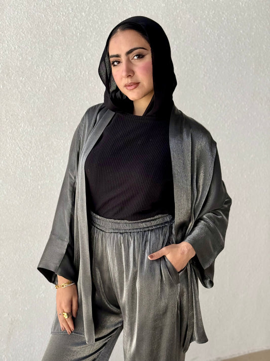 Shimmer kimono with belt