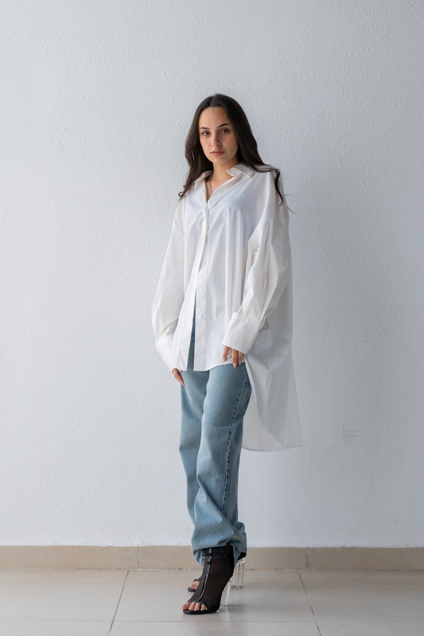 Oversized poplin shirt