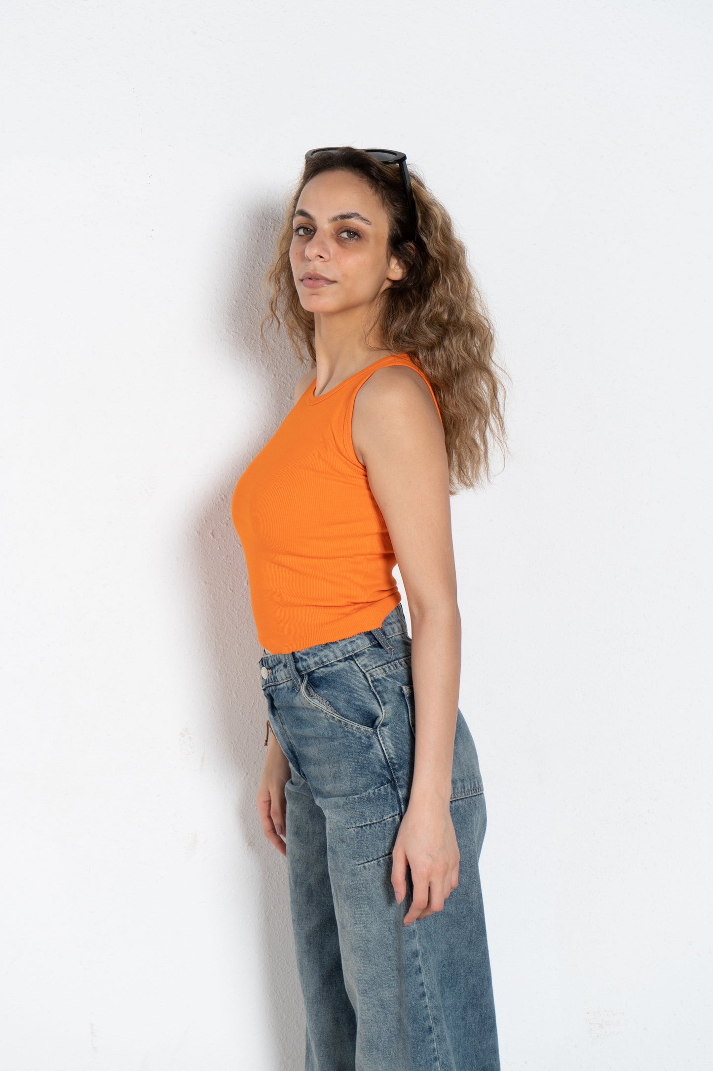 Basic cotton cropped top