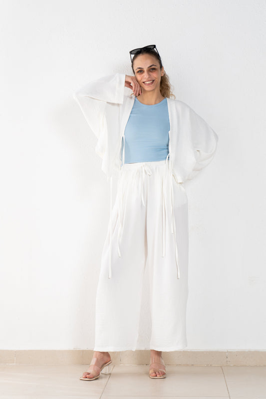 Linen pant with one front pleat