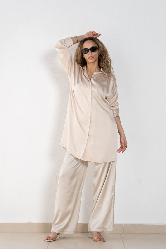 Satin safari shirt