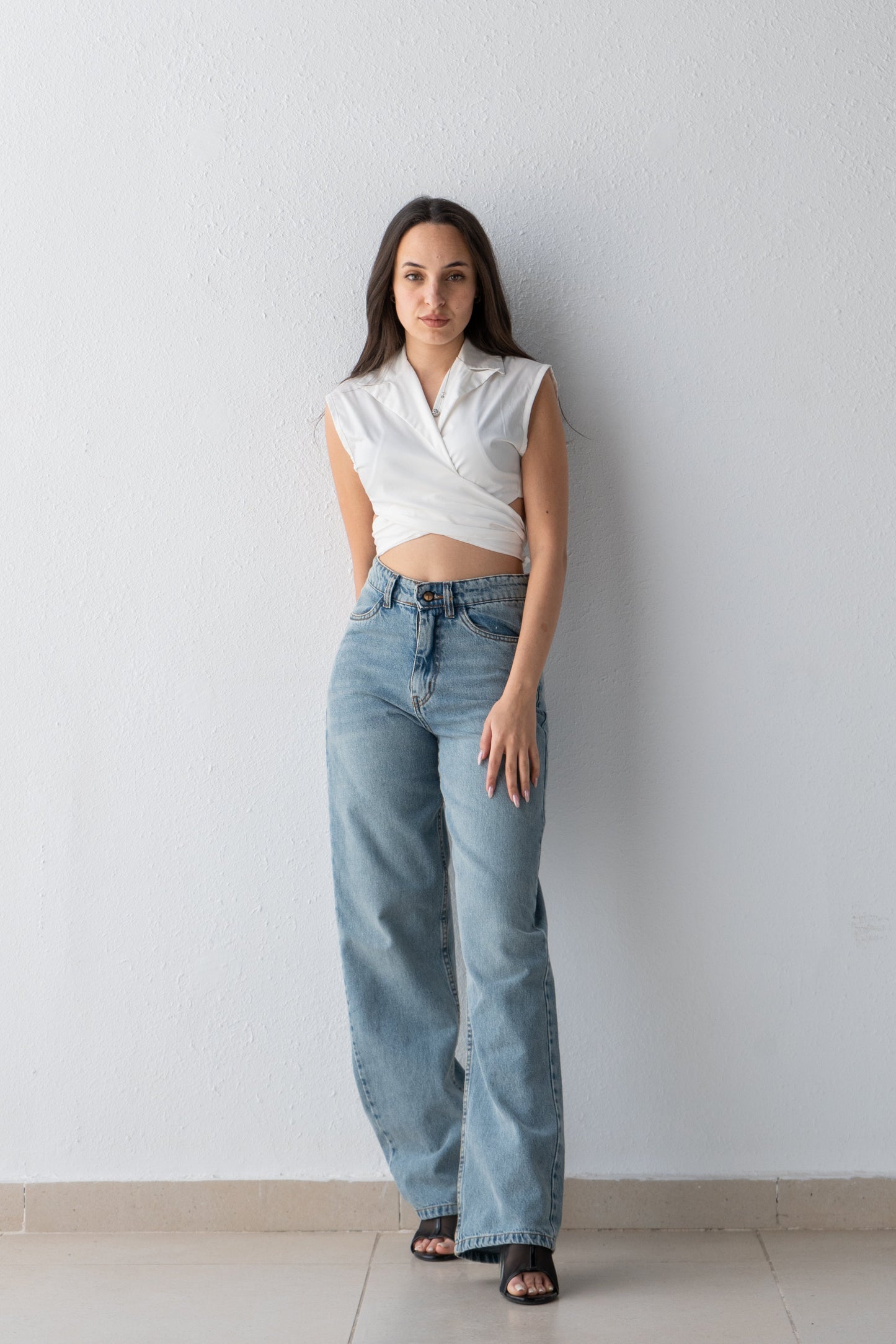 Wide leg jeans pants