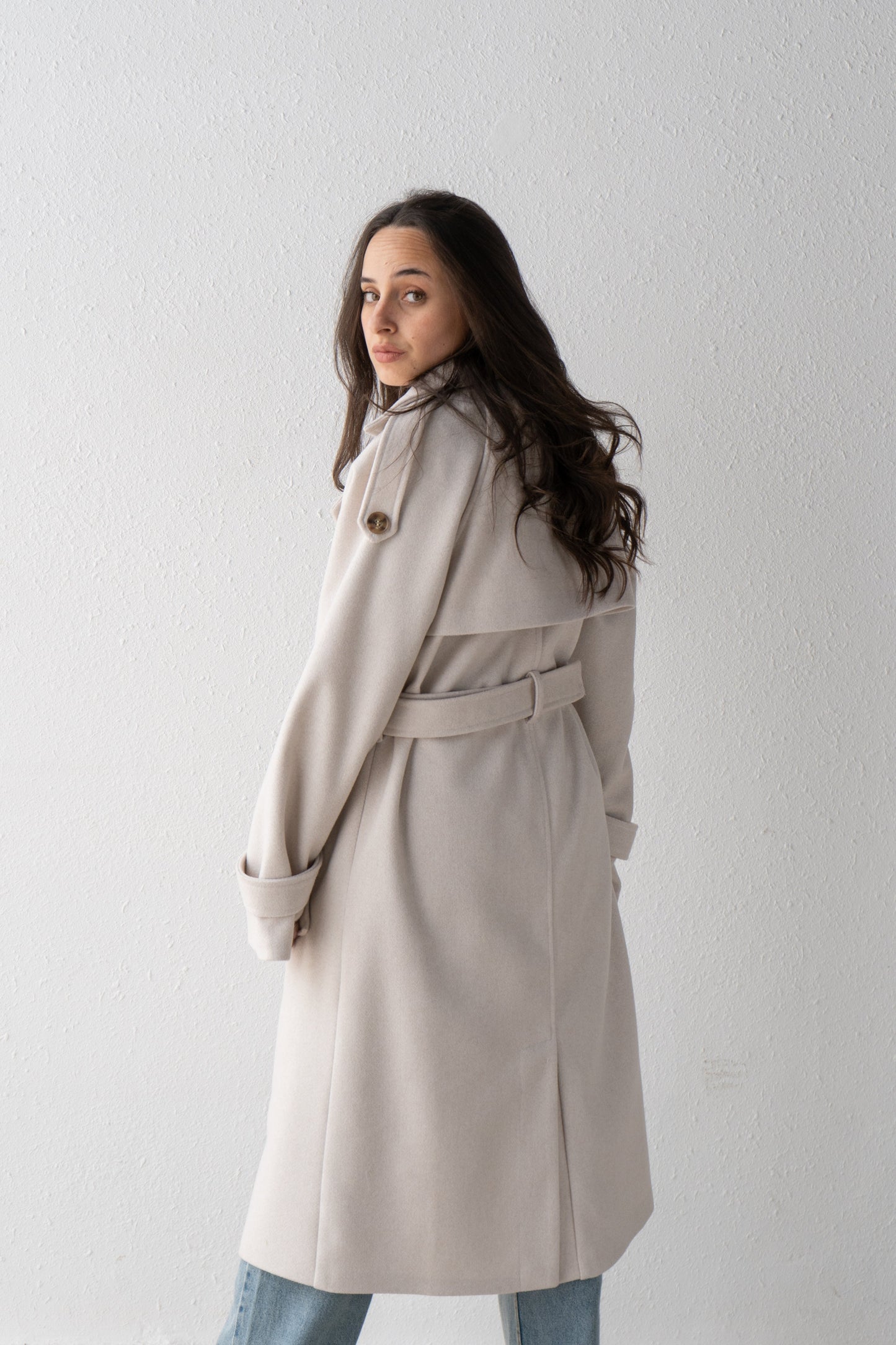 Mixed wool trench coat