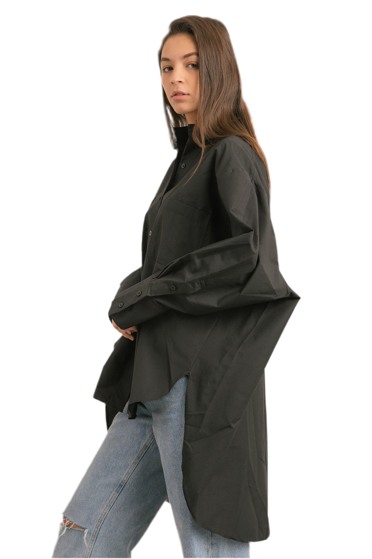 Oversized poplin shirt