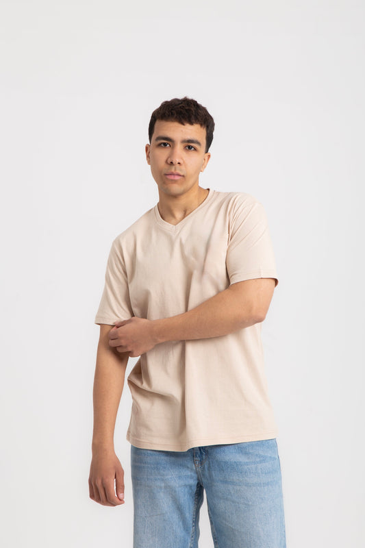 Basic cotton V neck T- shirt