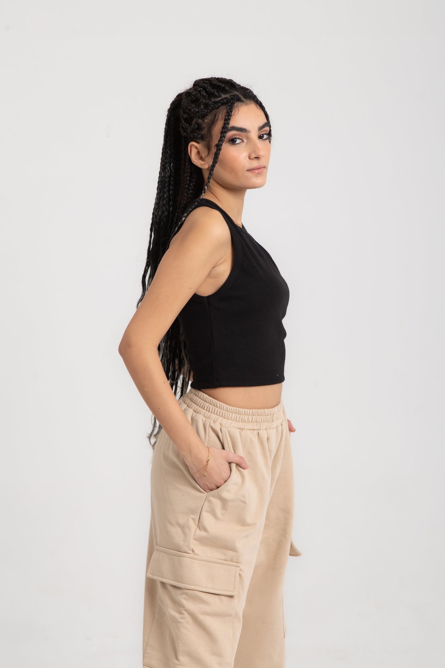 Basic cotton cropped top