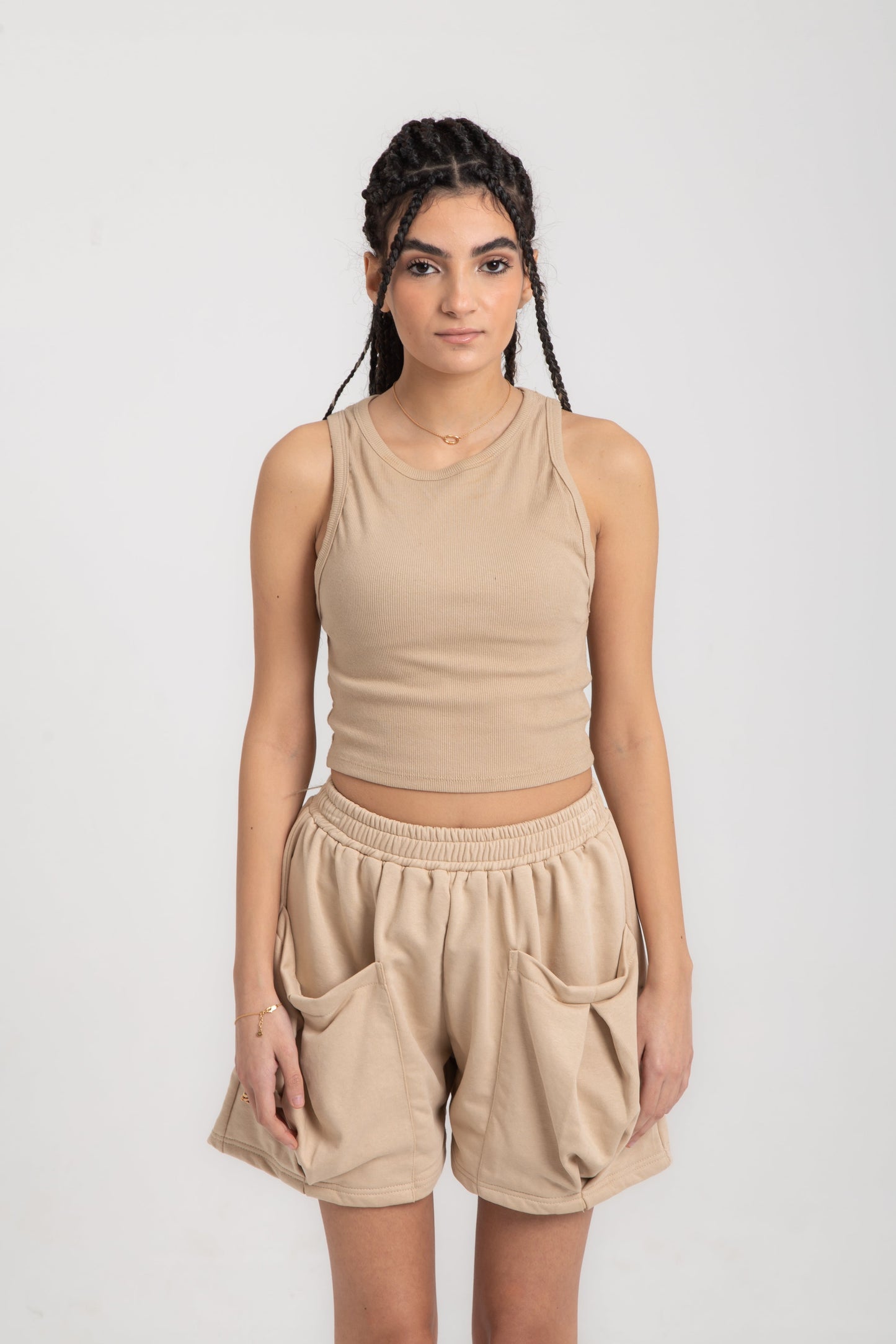 Basic cotton cropped top