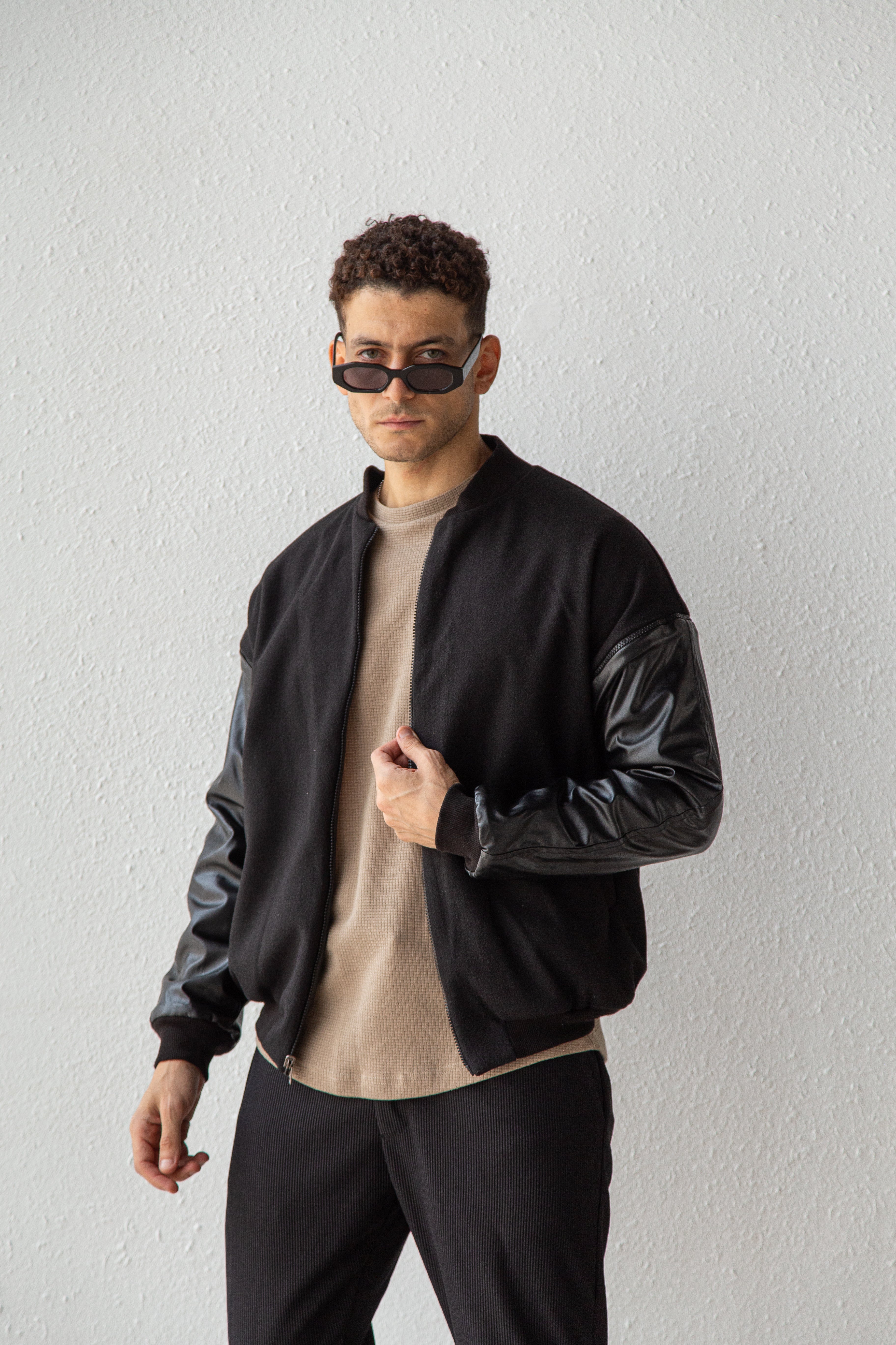 Leather Jacket W/ Detachable Sleeves