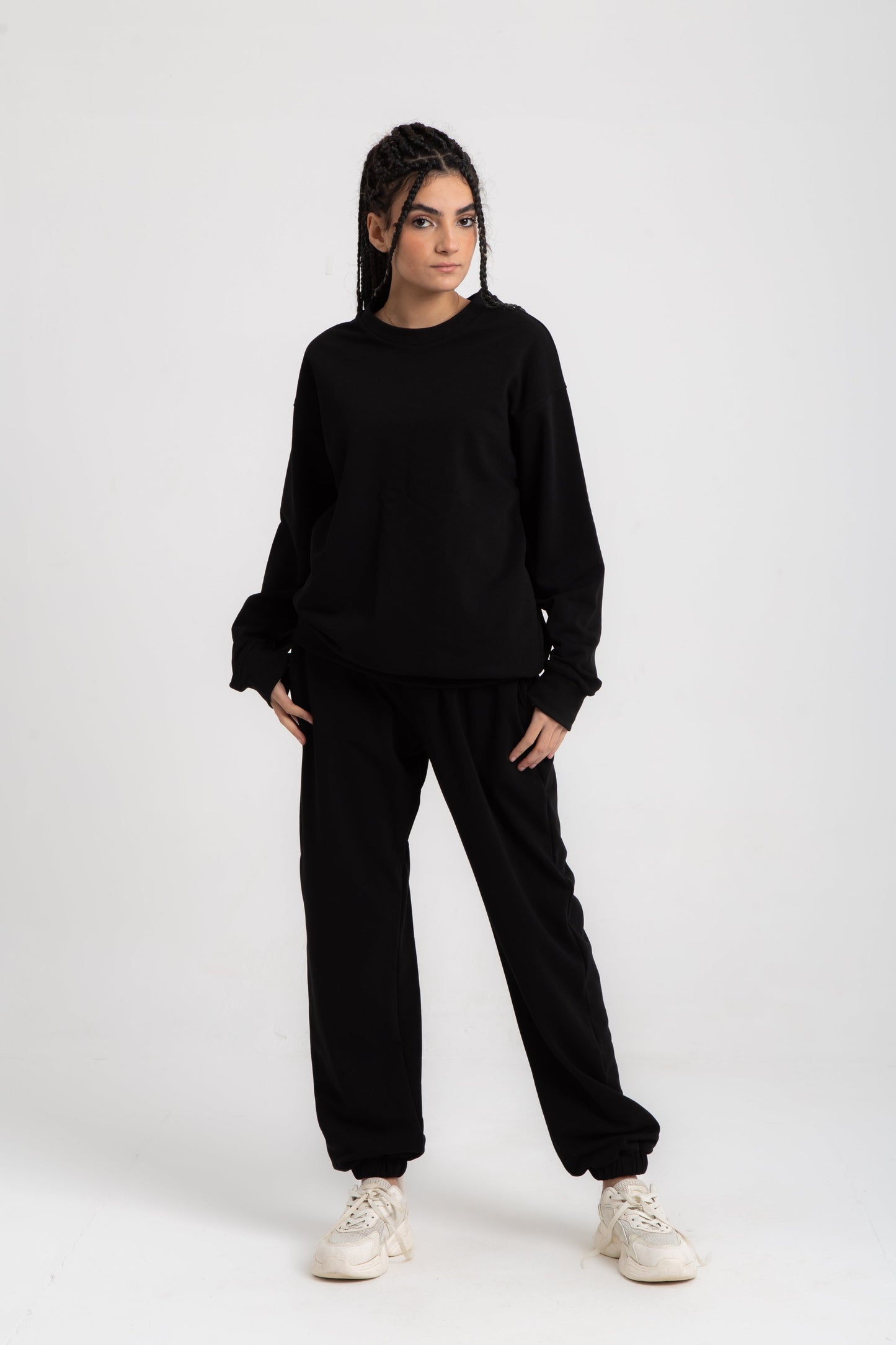 Basic Melton sweat pant with inside fleece